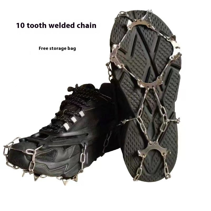 Stainless Steel Chain Crampons Snow Climbing Hiking Shoe Cover