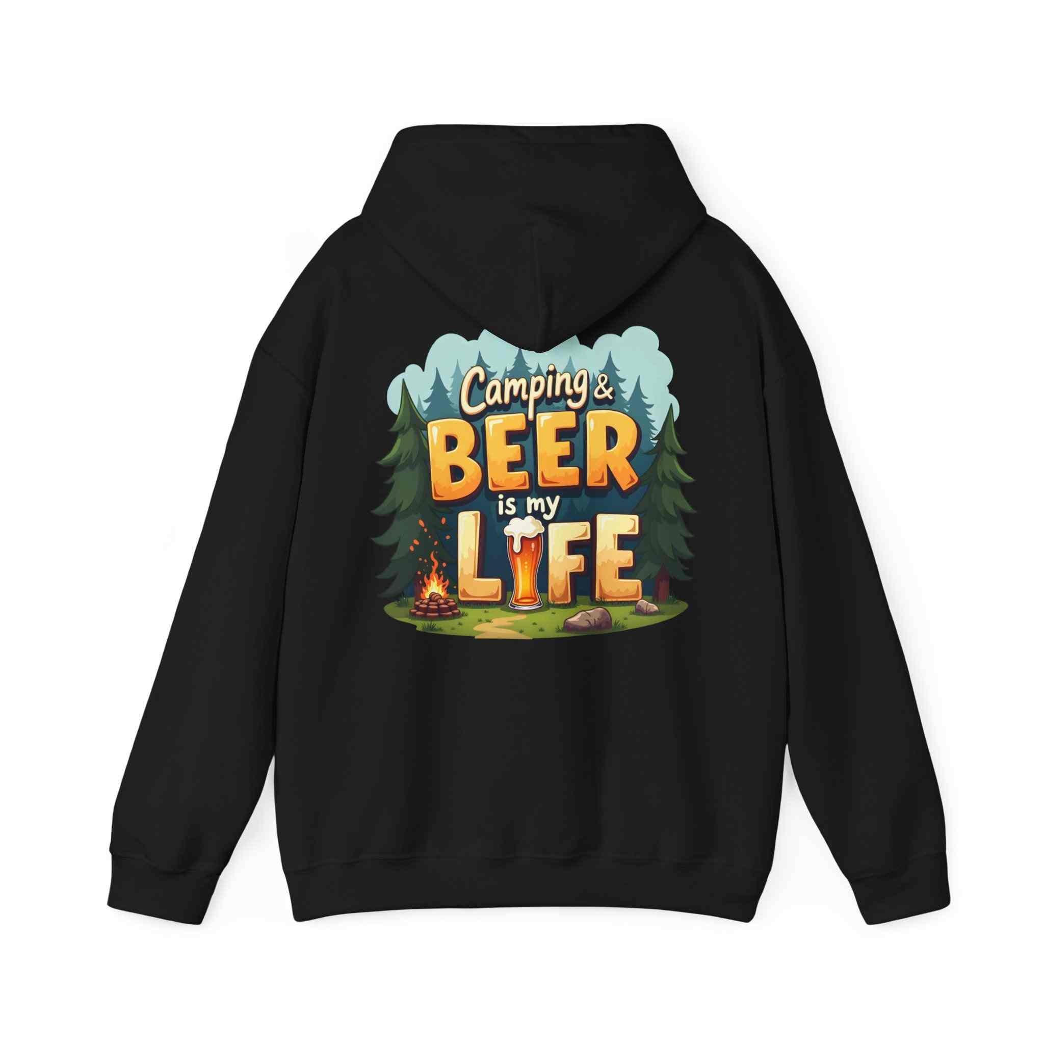 Beer Life Camping Hoodie, Unisex Heavy Blend Sweatshirt, Outdoor Wear, Gift for Campers, Festival Attire, Unique Beer Lover Gift