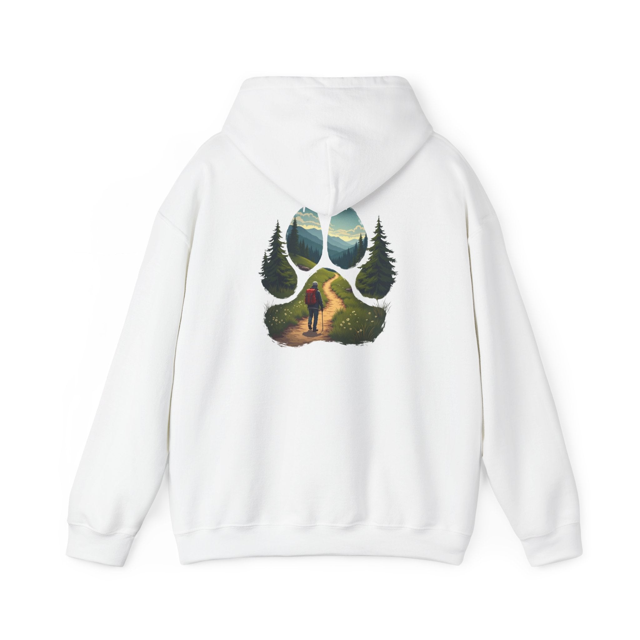 Nature-Inspired Animal Paw Print Hoodie - Cozy Sweatshirt for Outdoor Lovers, Gifts for Hikers, Camping, Animal Lovers, Unisex Apparel
