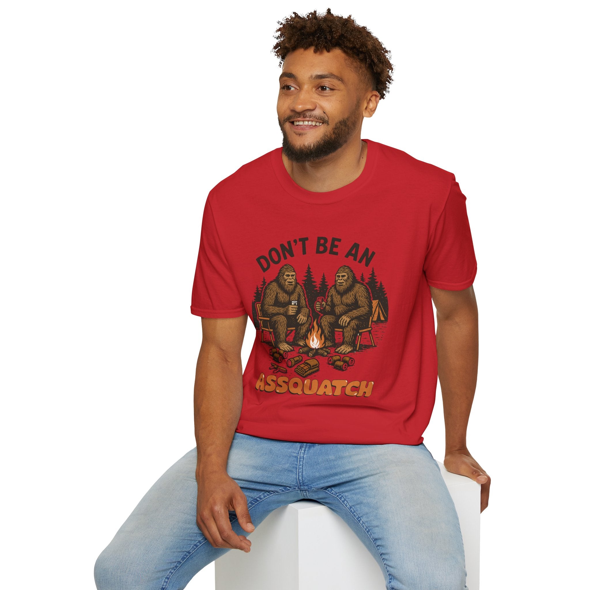 Funny Sasquatch Camping T-Shirt, Unisex Outdoors Tee for Nature Lovers, Wildlife Humor Shirt, Great Gift for Friends, Camping Essentials