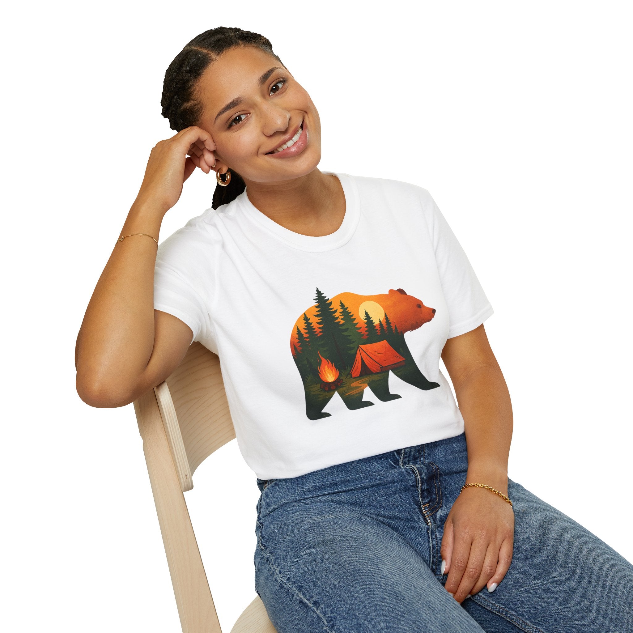 Nature-Inspired Bear Silhouette T-Shirt for Outdoor Lovers | Gift for Campers, Adventure Enthusiasts, Nature Walks, Hiking, [...]