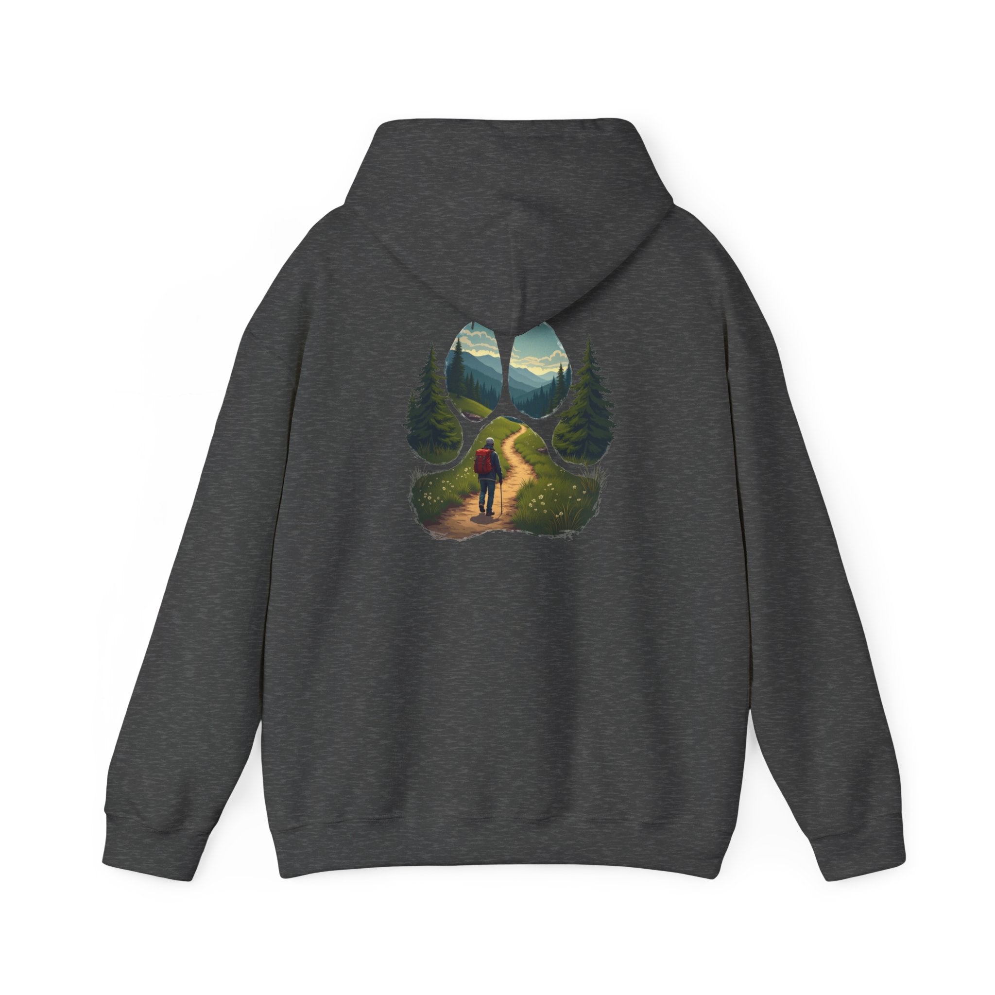 Nature-Inspired Animal Paw Print Hoodie - Cozy Sweatshirt for Outdoor Lovers, Gifts for Hikers, Camping, Animal Lovers, Unisex Apparel