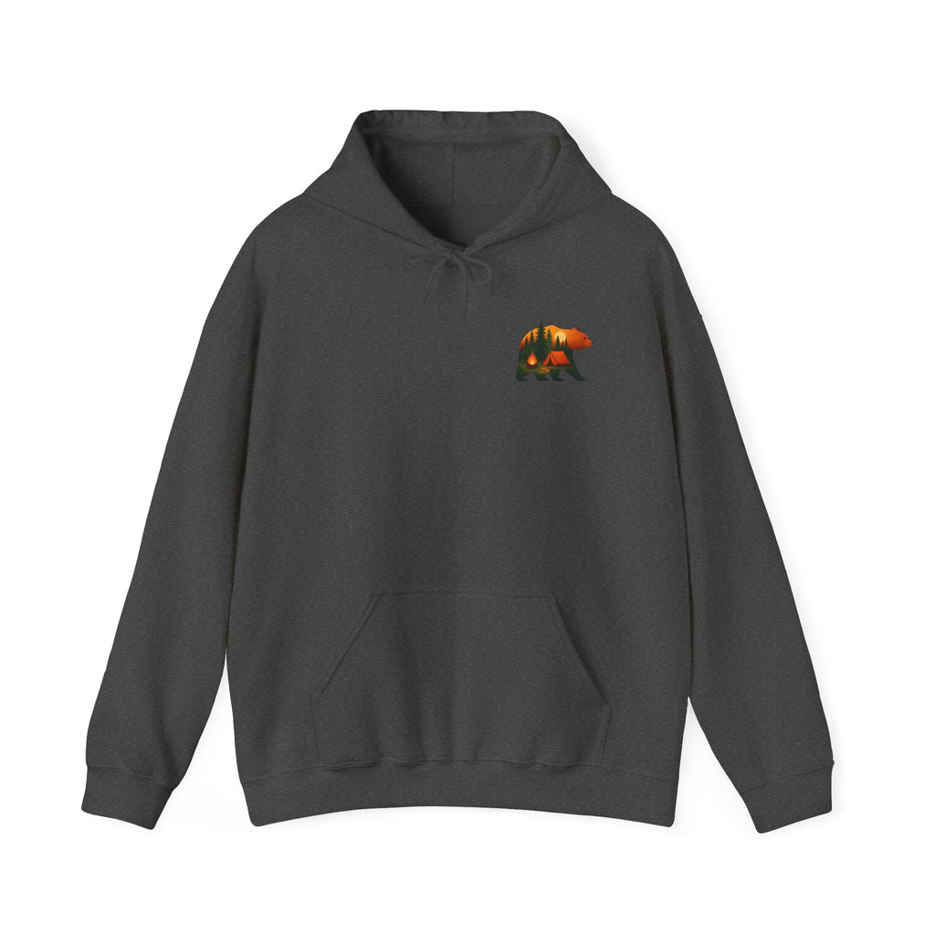 Nature-Inspired Bear Hoodie, Camping Gift, Cozy Sweatshirt for Outdoors Lovers, Adventure Apparel, Unisex Hooded Top