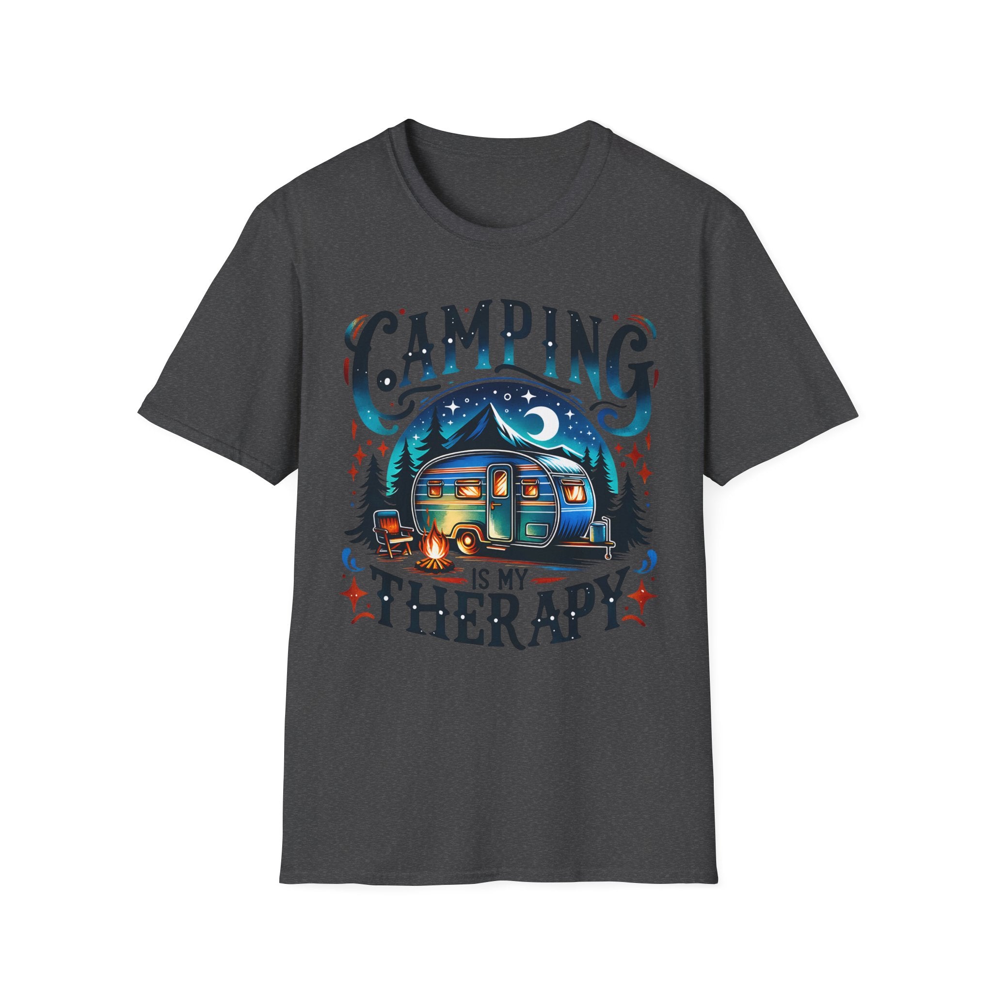 Camping Therapy Unisex T-Shirt - Perfect Gift for Outdoor Enthusiasts, Nature Lovers, Camping Adventures, Hiking Trip, Summer Vibes