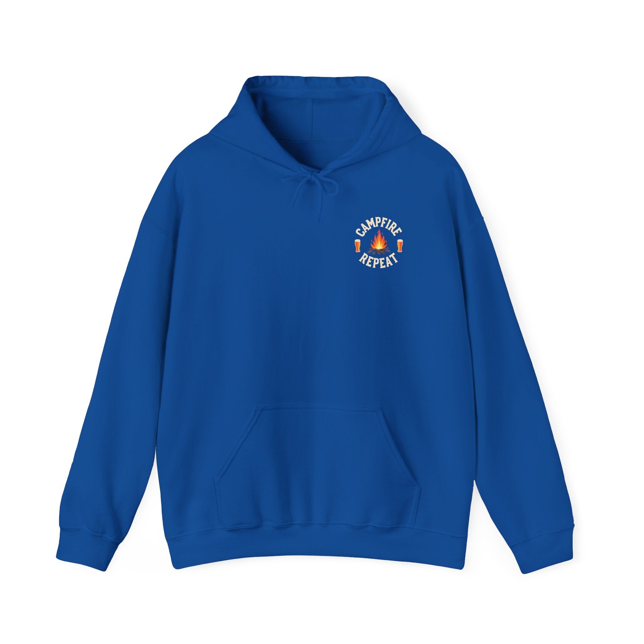 Campfire Repeat Hoodie, Cozy Outdoor Sweatshirt, Unisex Pullover for Camping, Fire Pit Apparel, Gift for Adventurers