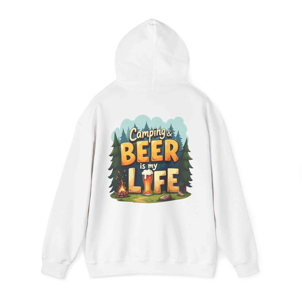 Beer Life Camping Hoodie, Unisex Heavy Blend Sweatshirt, Outdoor Wear, Gift for Campers, Festival Attire, Unique Beer Lover Gift