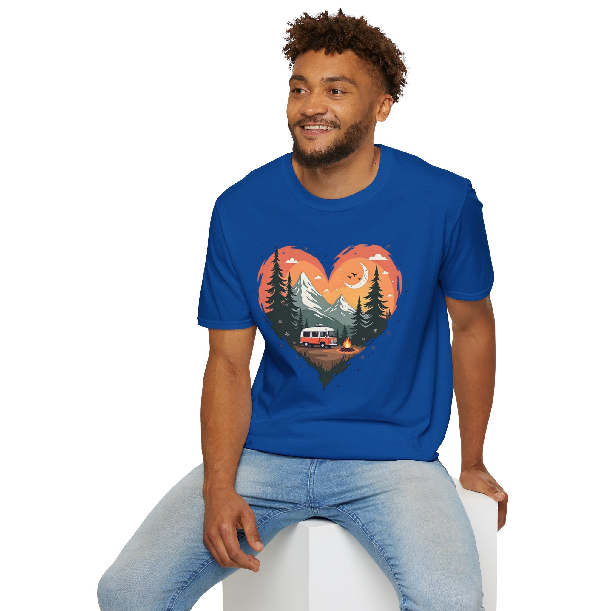 Heart Adventure Unisex T-Shirt - Nature Lovers Gift, Boho Style Tee, Camping Shirt, Travel Enthusiast Apparel, Summer Outdoor Wear