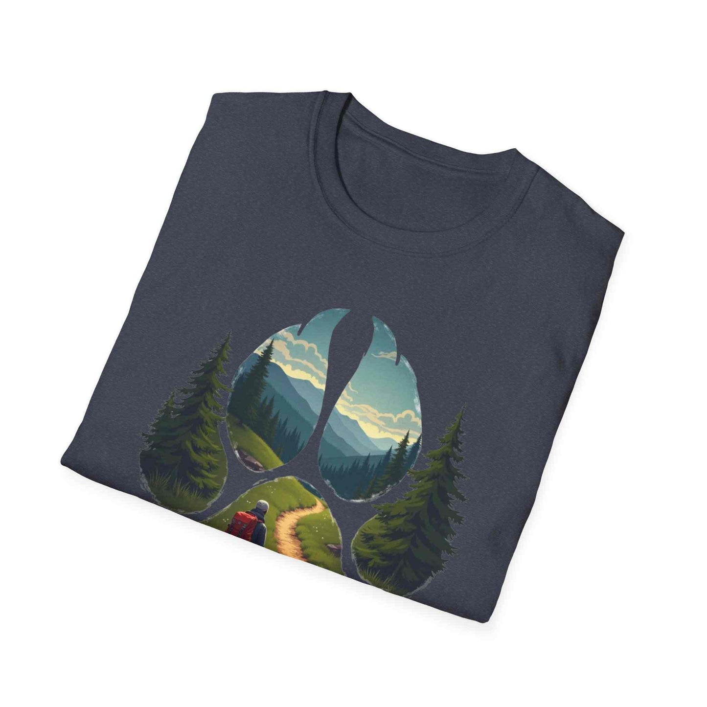 Nature Paw-Inspired Adventure T-Shirt, Hiking Gift, Eco-Friendly Tee, Outdoor Lover Shirt, Nature Lover Apparel, Animal Paw Print Shirt