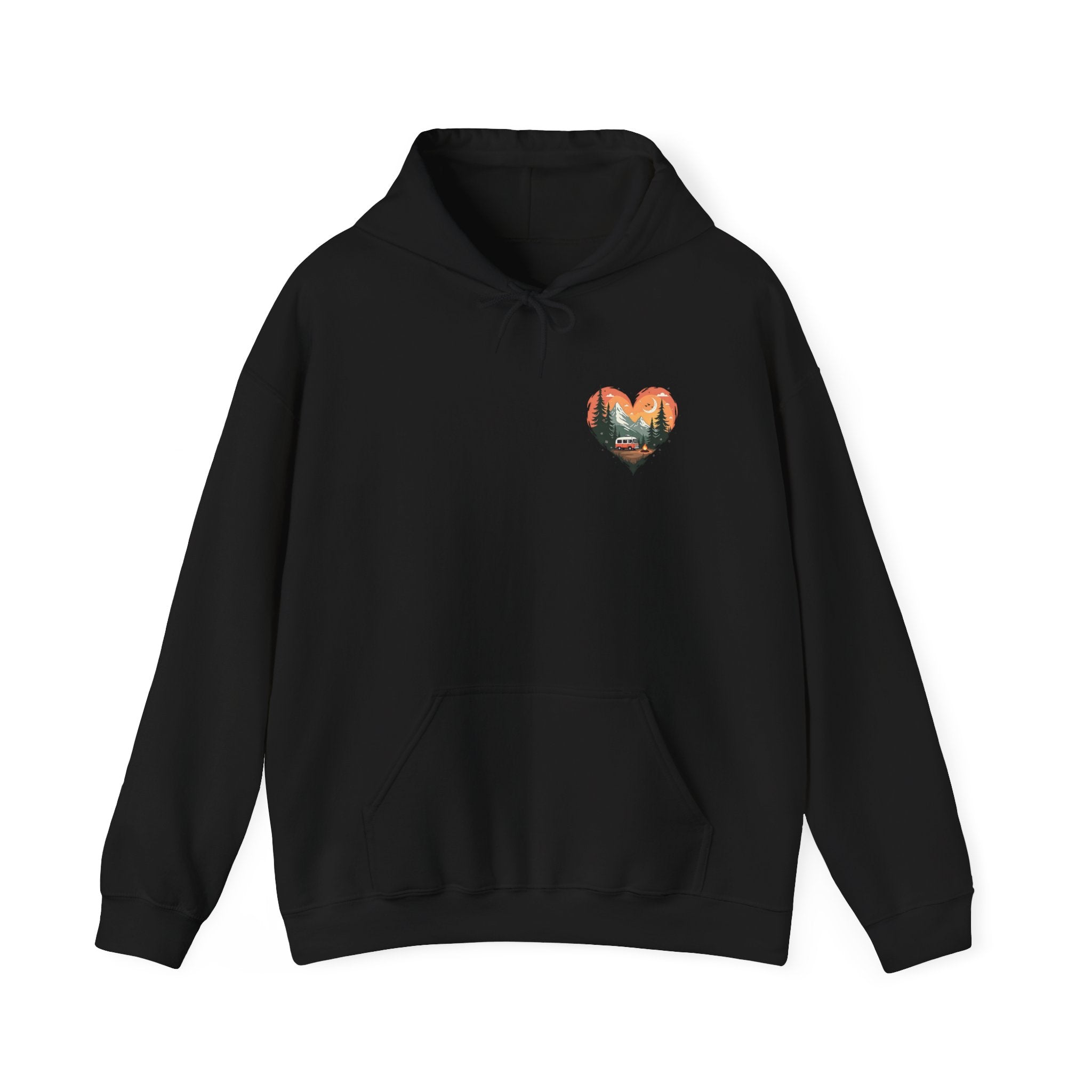 Nature Lover's Heart Hoodie, Cozy Outdoor Sweatshirt, Gift for Adventurers, Camping Apparel, Fall Fashion, Unisex Hooded Sweatshirt