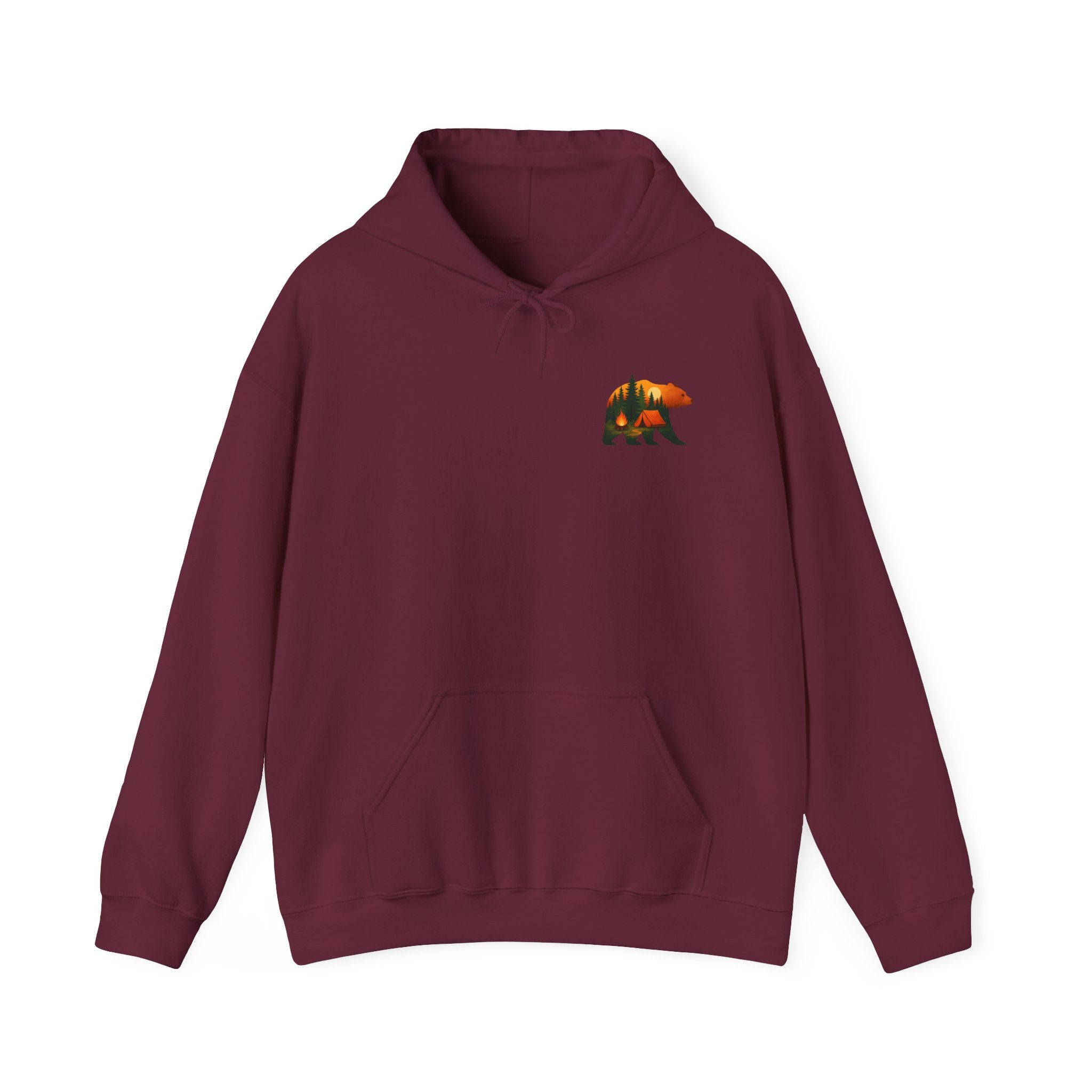 Nature-Inspired Bear Hoodie, Camping Gift, Cozy Sweatshirt for Outdoors Lovers, Adventure Apparel, Unisex Hooded Top