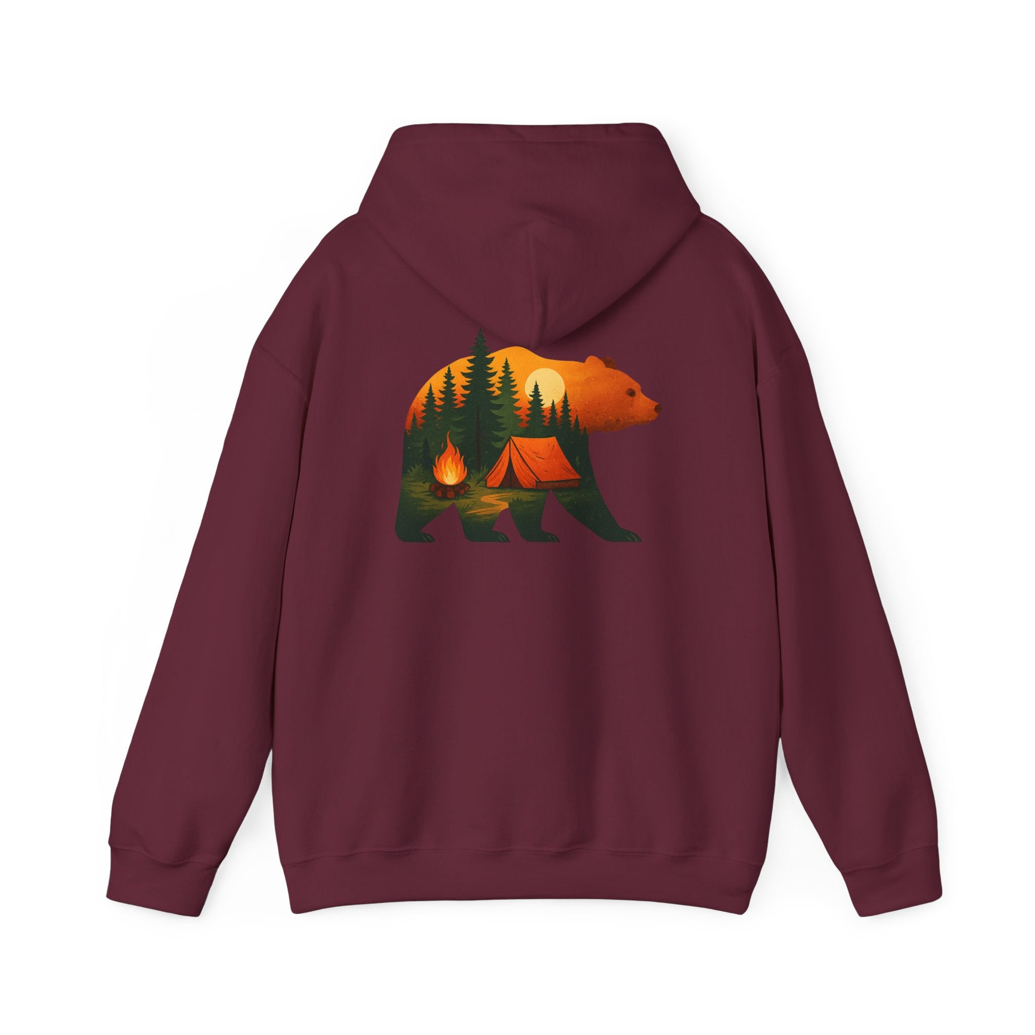 Nature-Inspired Bear Hoodie, Camping Gift, Cozy Sweatshirt for Outdoors Lovers, Adventure Apparel, Unisex Hooded Top