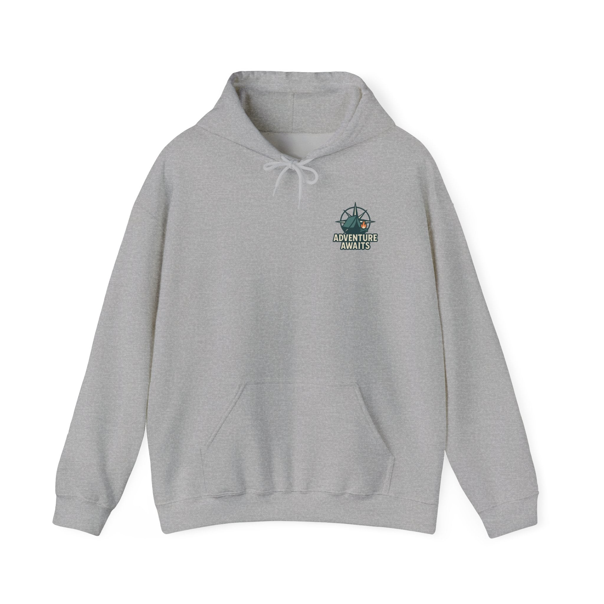 Adventure Awaits Unisex Hoodie - Cozy Outdoor Sweatshirt, Camping Apparel, Gift for Adventure Lovers, Travel Hoodie, Casual Wear