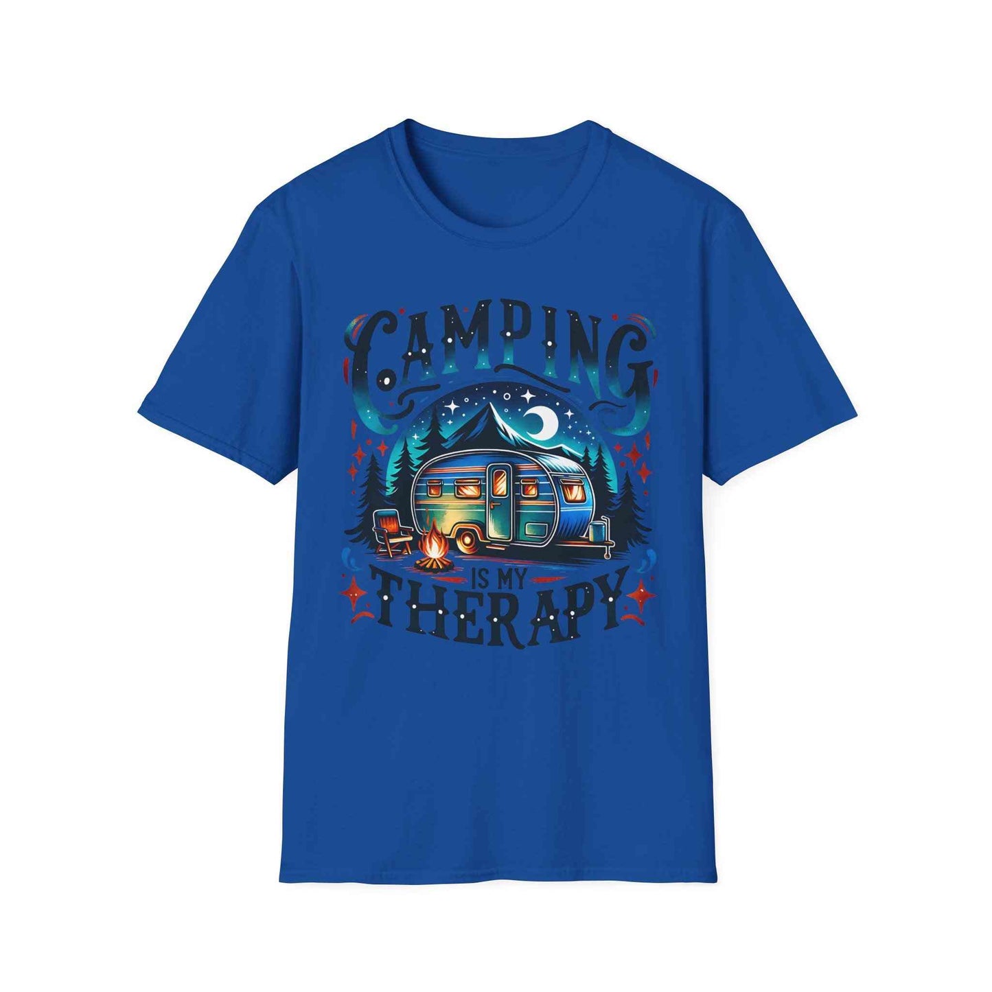 Camping Therapy Unisex T-Shirt - Perfect Gift for Outdoor Enthusiasts, Nature Lovers, Camping Adventures, Hiking Trip, Summer Vibes