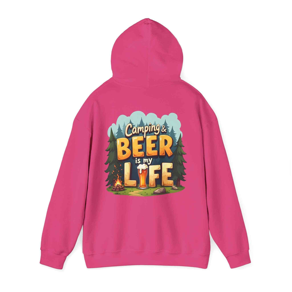 Beer Life Camping Hoodie, Unisex Heavy Blend Sweatshirt, Outdoor Wear, Gift for Campers, Festival Attire, Unique Beer Lover Gift