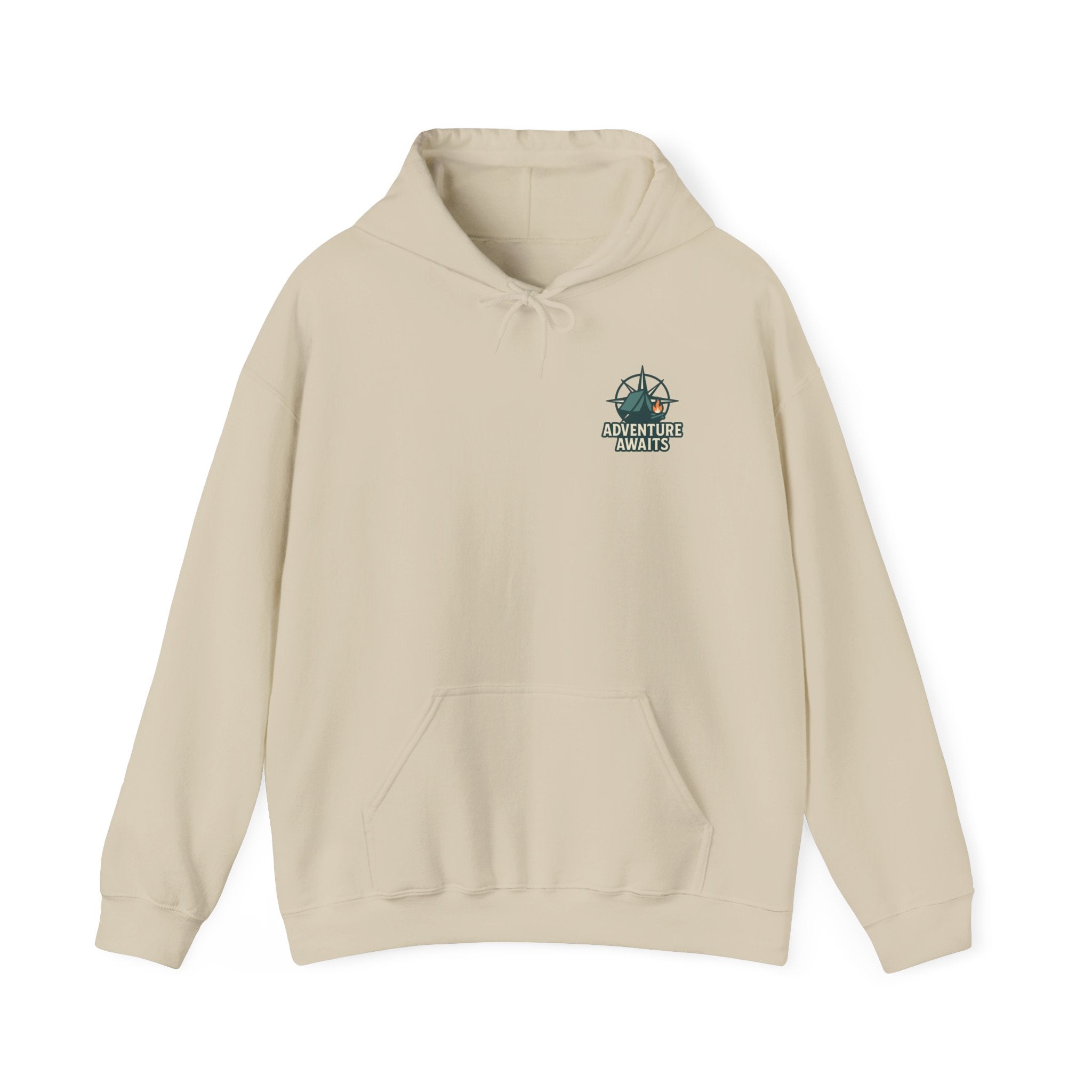 Adventure Awaits Unisex Hoodie - Cozy Outdoor Sweatshirt, Camping Apparel, Gift for Adventure Lovers, Travel Hoodie, Casual Wear