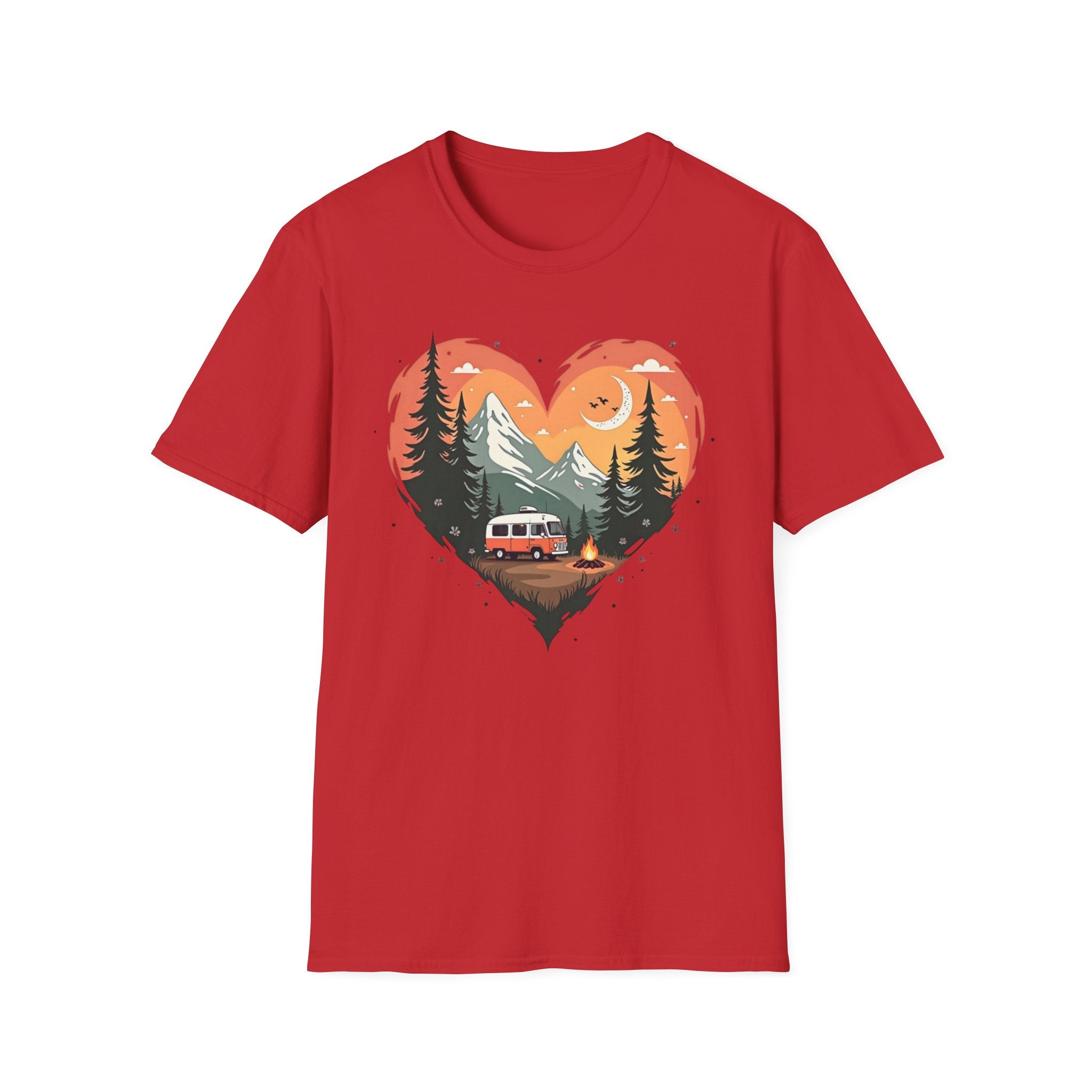 Heart Adventure Unisex T-Shirt - Nature Lovers Gift, Boho Style Tee, Camping Shirt, Travel Enthusiast Apparel, Summer Outdoor Wear