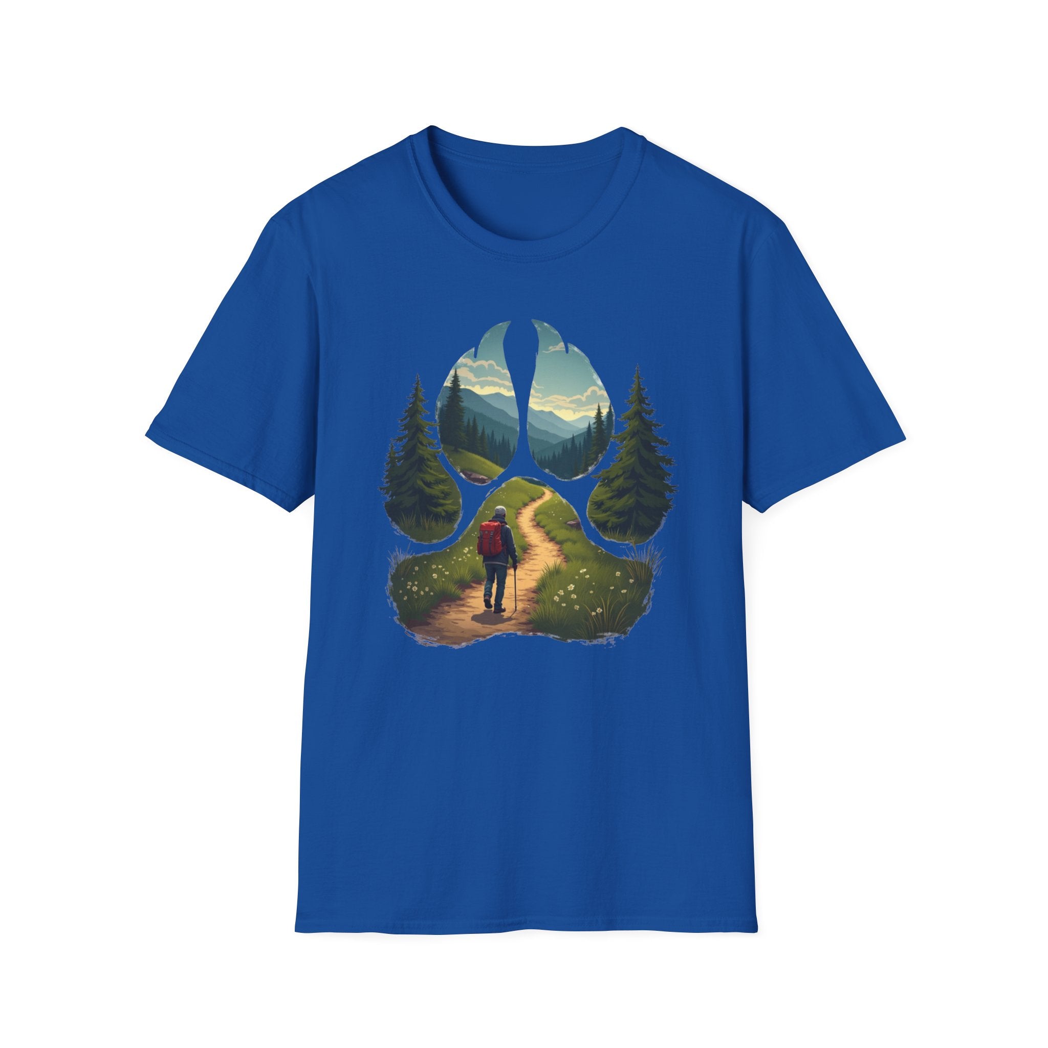 Nature-Inspired Adventure T-Shirt, Hiking Gift, Eco-Friendly Tee, Outdoor Lover Shirt, Nature Lover Apparel, Animal Paw Print Shirt