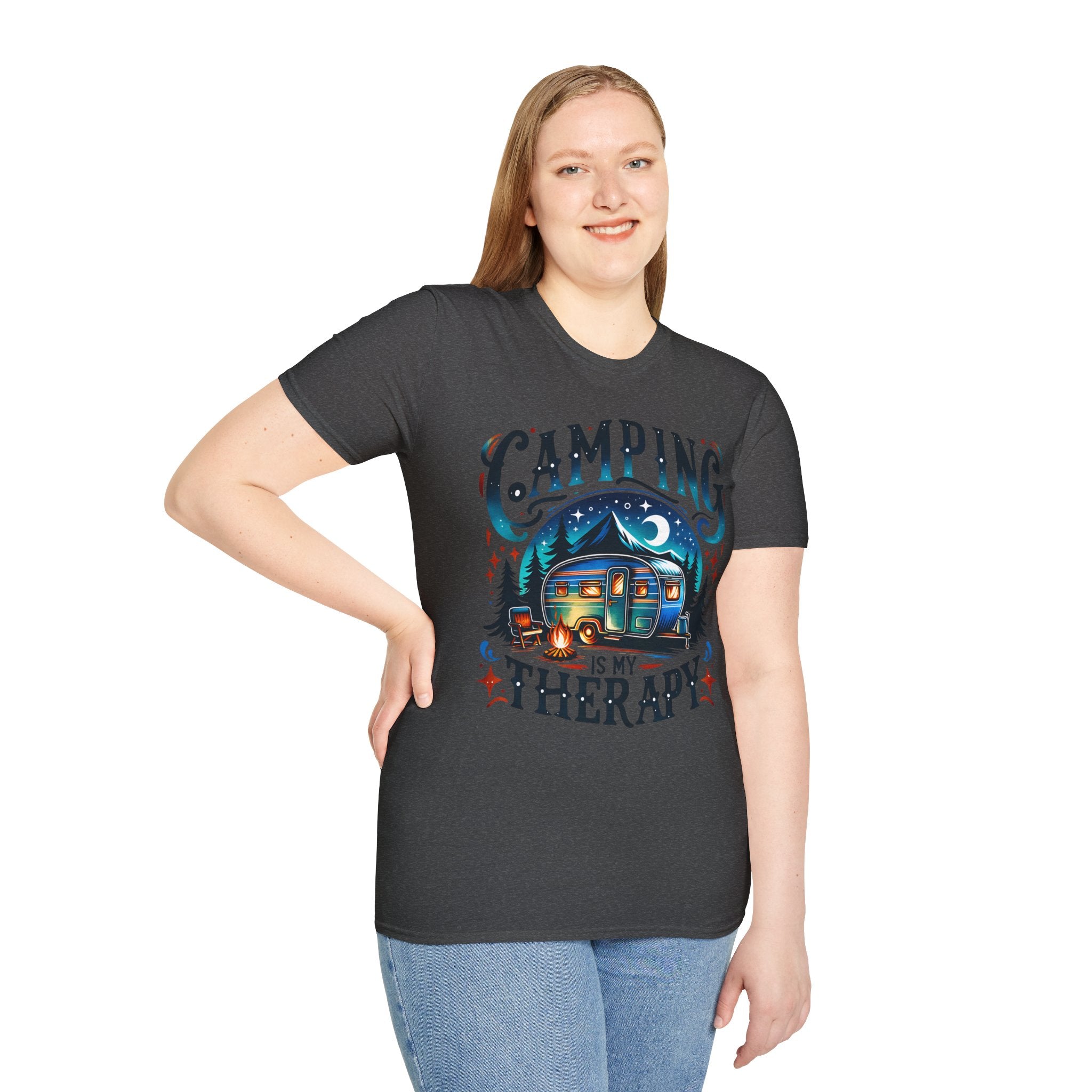 Camping Therapy Unisex T-Shirt - Perfect Gift for Outdoor Enthusiasts, Nature Lovers, Camping Adventures, Hiking Trip, Summer Vibes