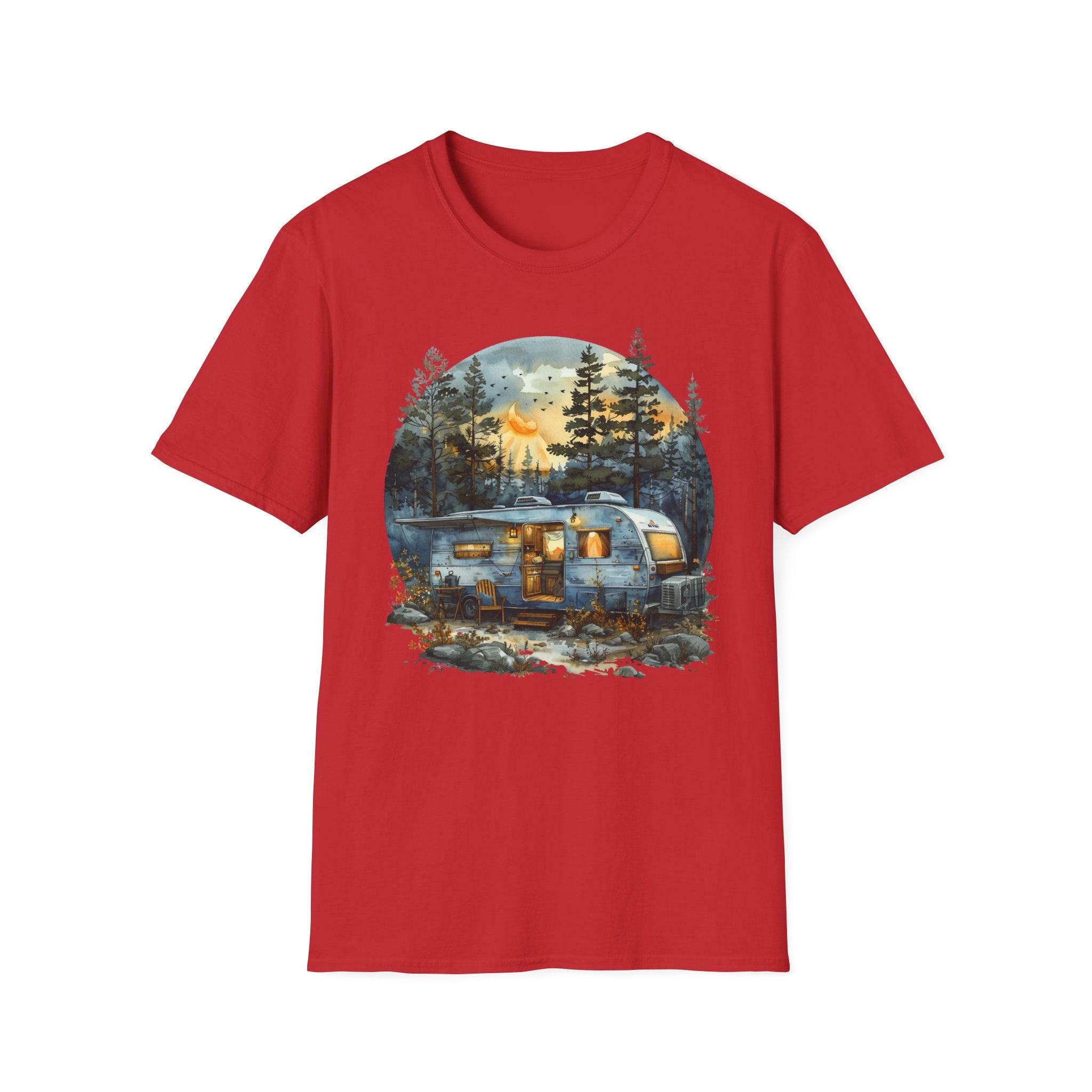 Cozy Camper Unisex Softstyle T-Shirt | Adventure Tee, Nature Lover Gift, Camping Outfit, Summer Vibes, Travel Shirt