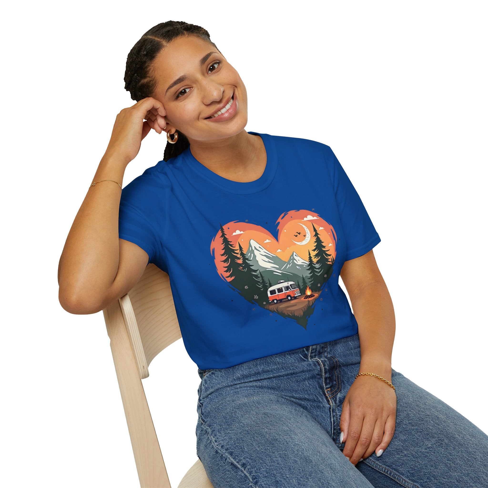 Heart Adventure Unisex T-Shirt - Nature Lovers Gift, Boho Style Tee, Camping Shirt, Travel Enthusiast Apparel, Summer Outdoor Wear