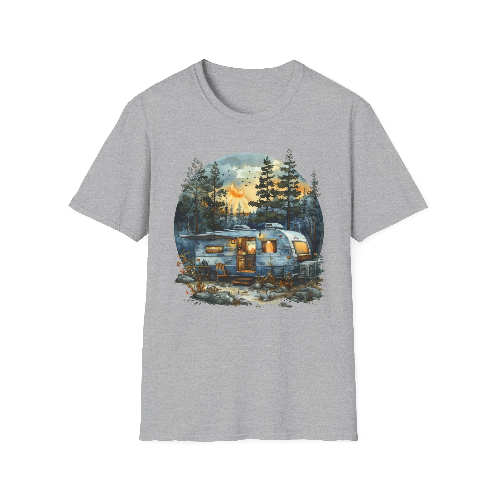 Cozy Camper Unisex Softstyle T-Shirt | Adventure Tee, Nature Lover Gift, Camping Outfit, Summer Vibes, Travel Shirt