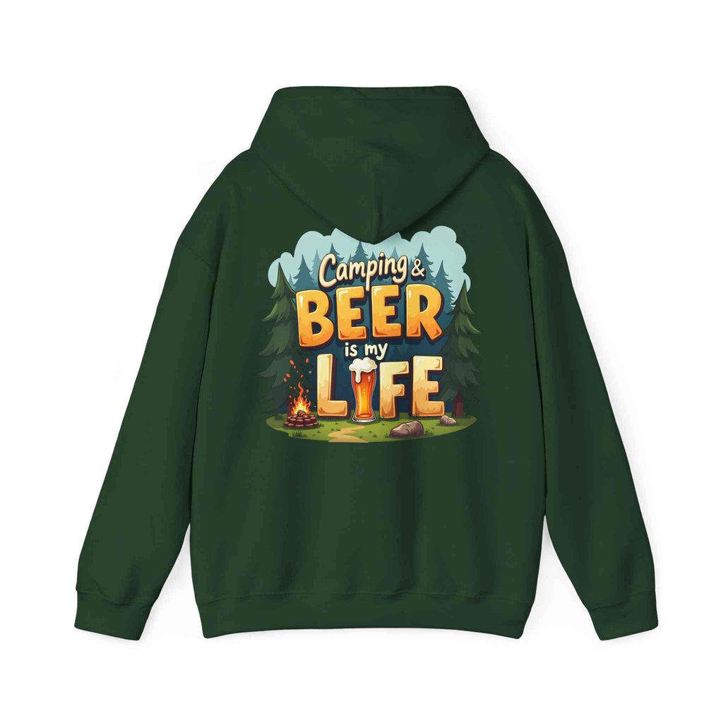 Beer Life Camping Hoodie, Unisex Heavy Blend Sweatshirt, Outdoor Wear, Gift for Campers, Festival Attire, Unique Beer Lover Gift