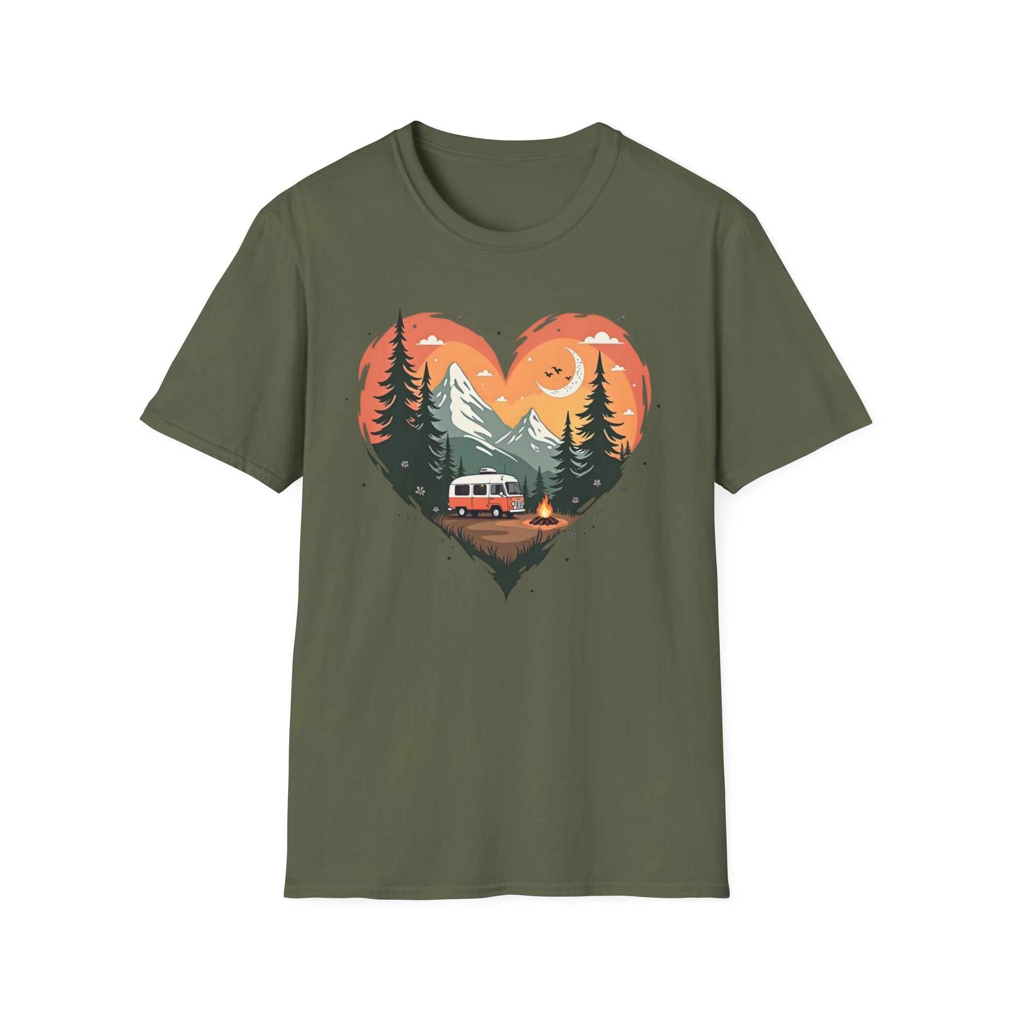 Heart Adventure Unisex T-Shirt - Nature Lovers Gift, Boho Style Tee, Camping Shirt, Travel Enthusiast Apparel, Summer Outdoor Wear