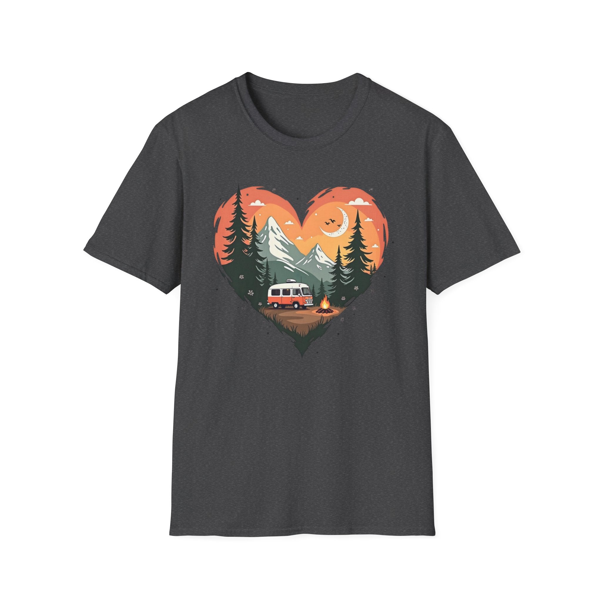 Heart Adventure Unisex T-Shirt - Nature Lovers Gift, Boho Style Tee, Camping Shirt, Travel Enthusiast Apparel, Summer Outdoor Wear