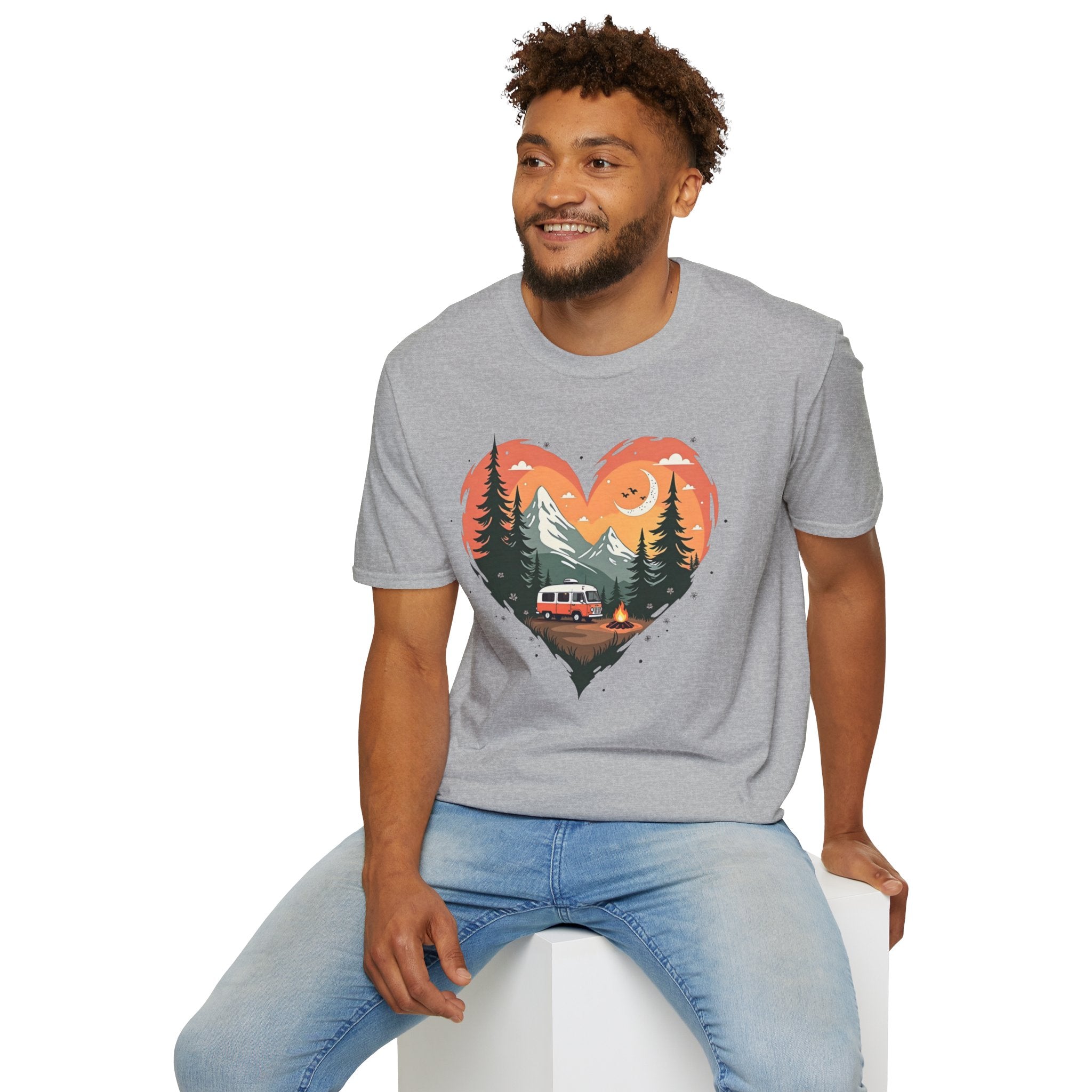 Heart Adventure Unisex T-Shirt - Nature Lovers Gift, Boho Style Tee, Camping Shirt, Travel Enthusiast Apparel, Summer Outdoor Wear