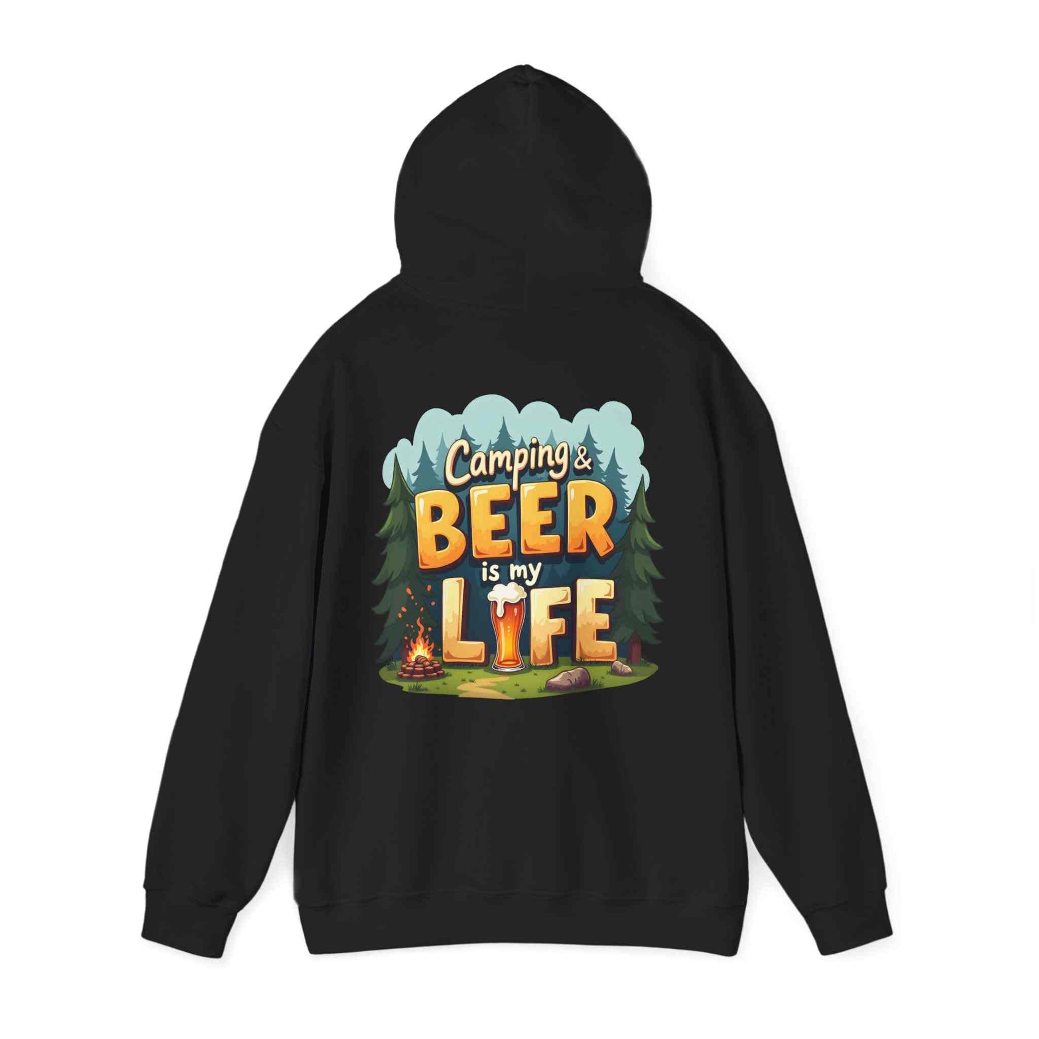 Beer Life Camping Hoodie, Unisex Heavy Blend Sweatshirt, Outdoor Wear, Gift for Campers, Festival Attire, Unique Beer Lover Gift