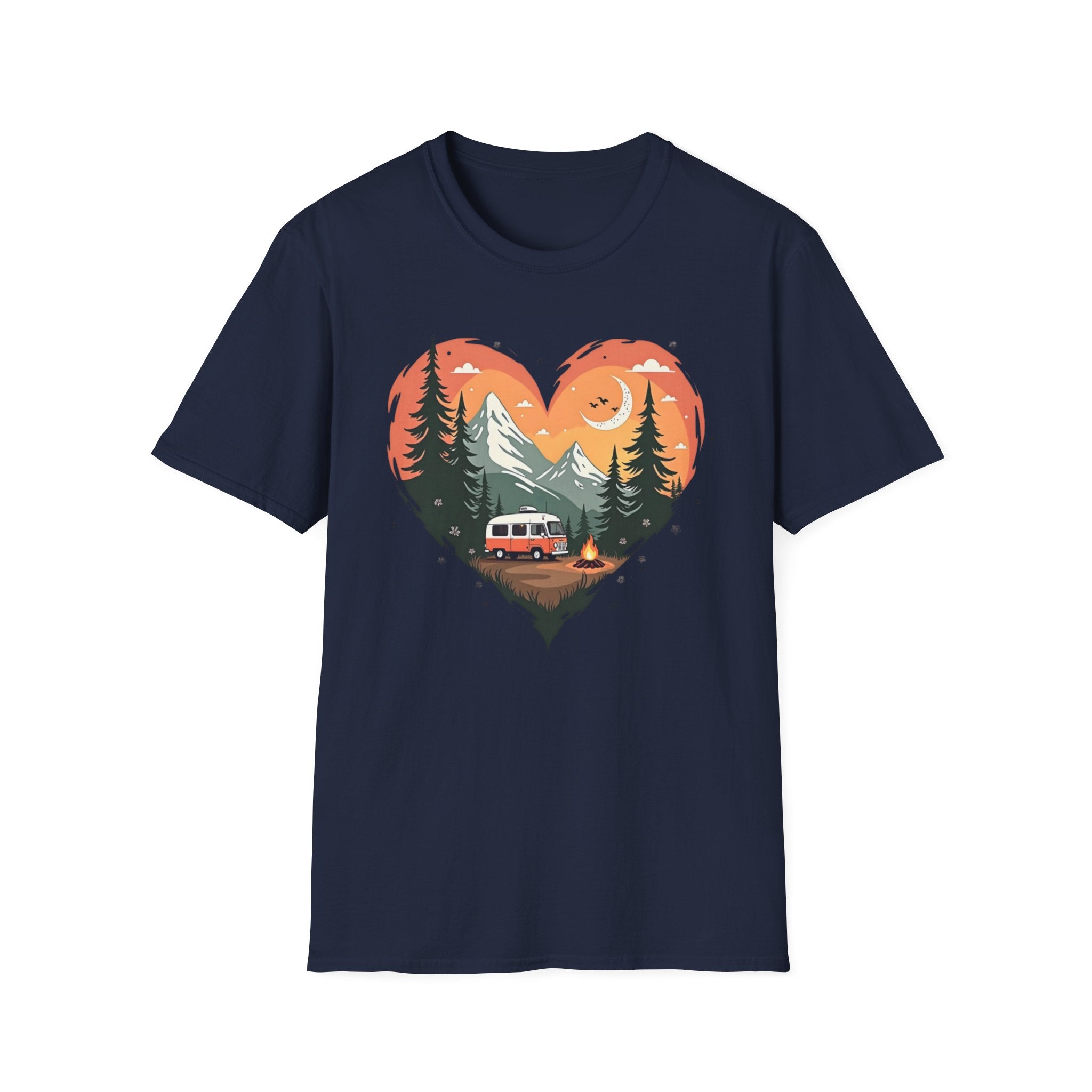 Heart Adventure Unisex T-Shirt - Nature Lovers Gift, Boho Style Tee, Camping Shirt, Travel Enthusiast Apparel, Summer Outdoor Wear