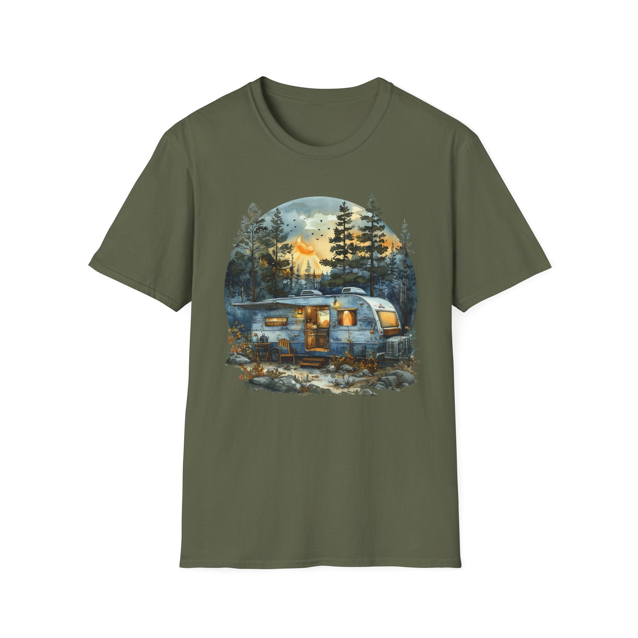 Cozy Camper Unisex Softstyle T-Shirt | Adventure Tee, Nature Lover Gift, Camping Outfit, Summer Vibes, Travel Shirt