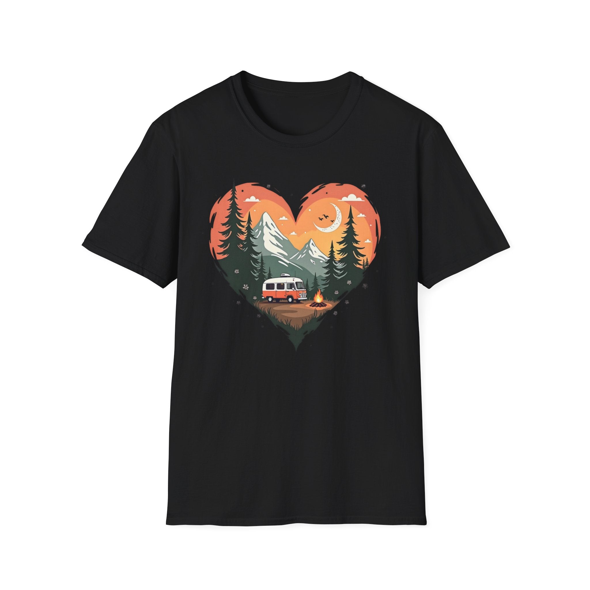 Heart Adventure Unisex T-Shirt - Nature Lovers Gift, Boho Style Tee, Camping Shirt, Travel Enthusiast Apparel, Summer Outdoor Wear