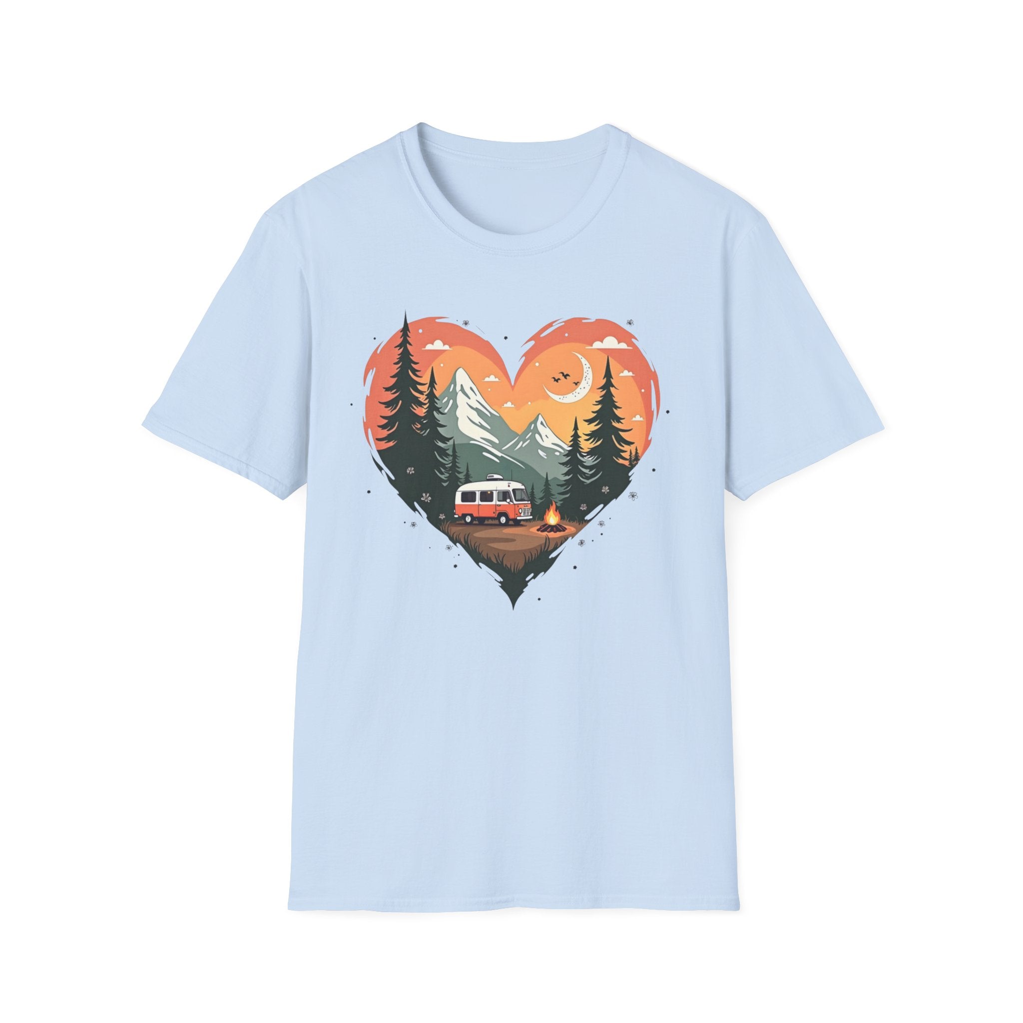 Heart Adventure Unisex T-Shirt - Nature Lovers Gift, Boho Style Tee, Camping Shirt, Travel Enthusiast Apparel, Summer Outdoor Wear
