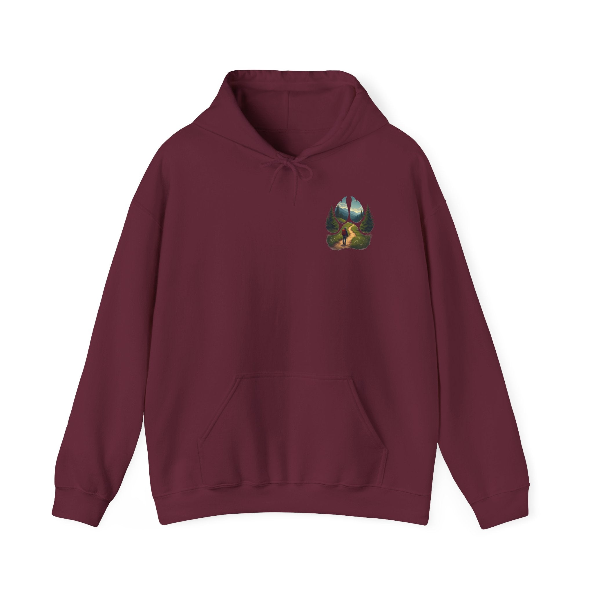 Nature-Inspired Animal Paw Print Hoodie - Cozy Sweatshirt for Outdoor Lovers, Gifts for Hikers, Camping, Animal Lovers, Unisex Apparel