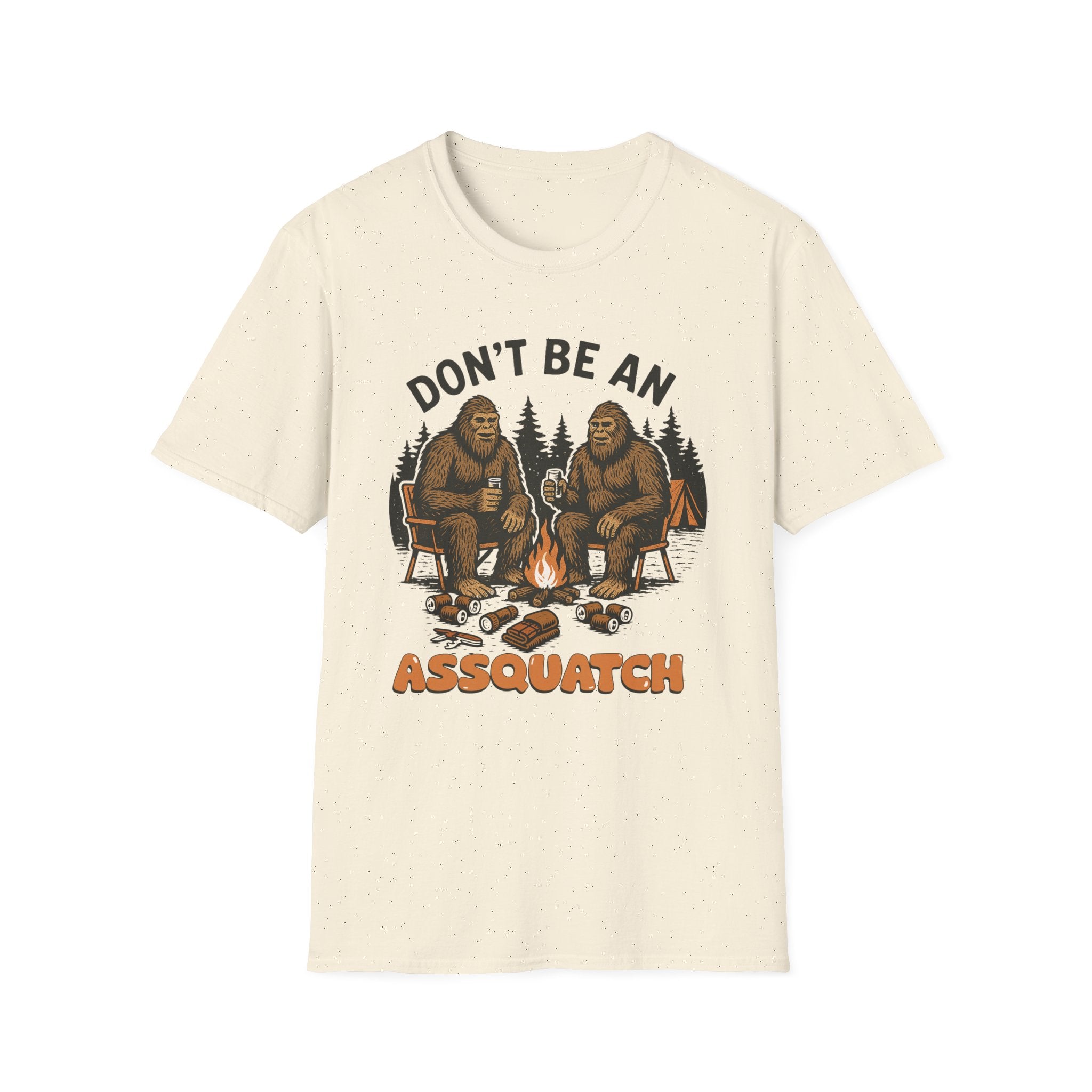 Funny Sasquatch Camping T-Shirt, Unisex Outdoors Tee for Nature Lovers, Wildlife Humor Shirt, Great Gift for Friends, Camping Essentials