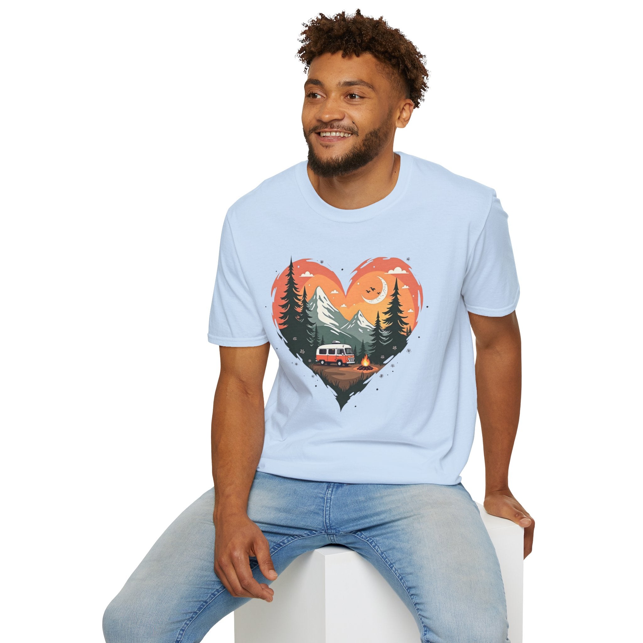 Heart Adventure Unisex T-Shirt - Nature Lovers Gift, Boho Style Tee, Camping Shirt, Travel Enthusiast Apparel, Summer Outdoor Wear