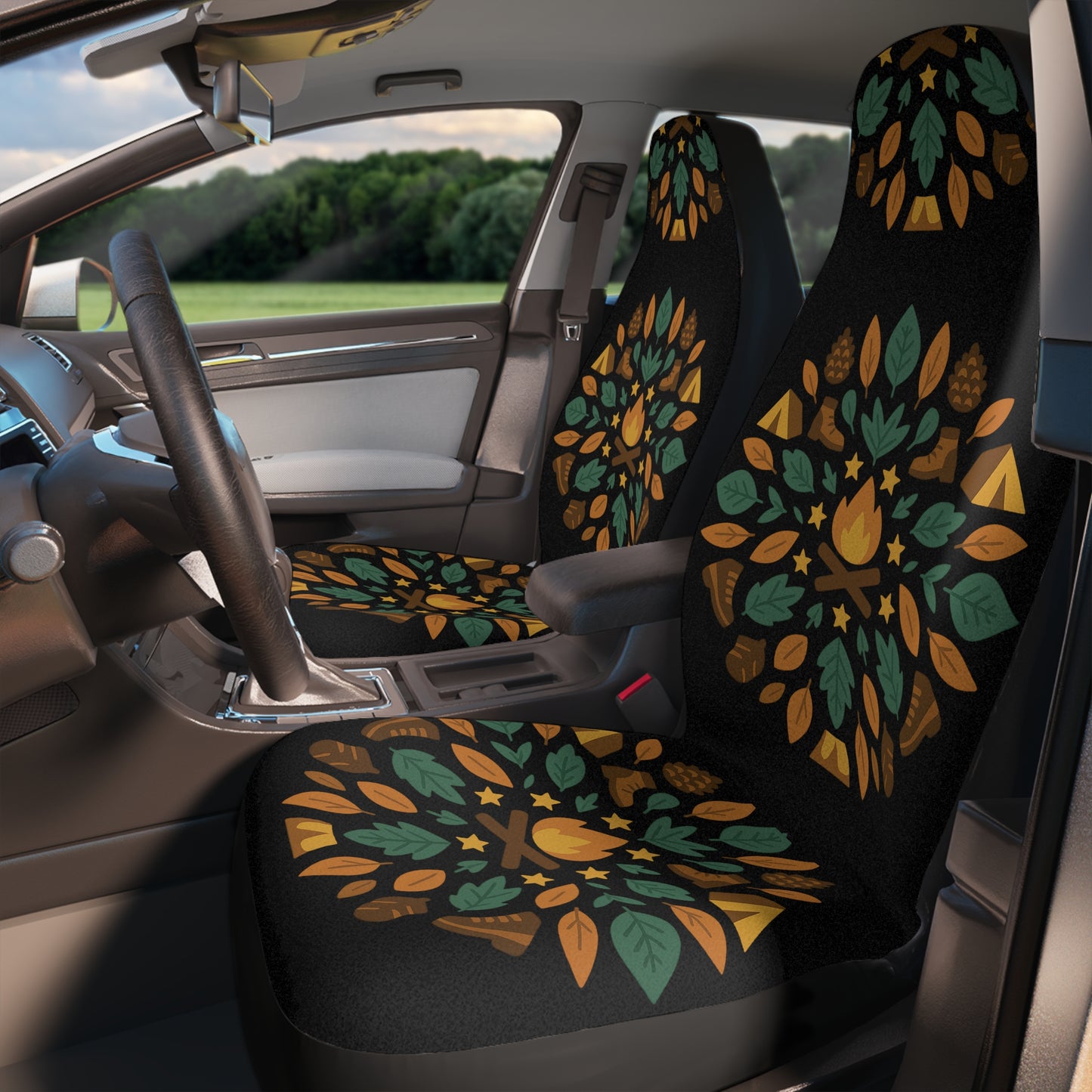 Bohemian Car Seat Covers - Floral Pattern, Car Accessories, Unique Gift, Home Decor, Auto Interior Decoration
