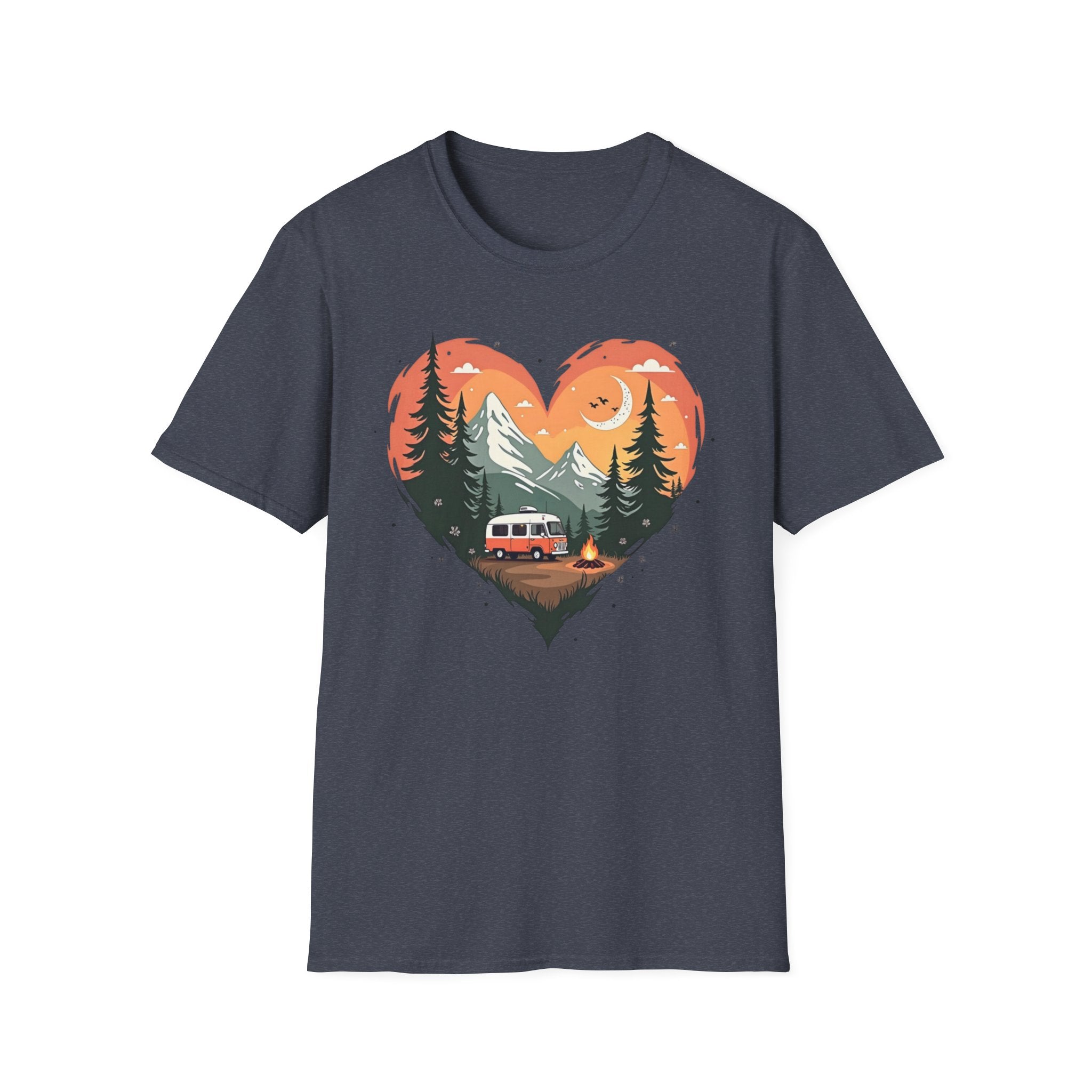 Heart Adventure Unisex T-Shirt - Nature Lovers Gift, Boho Style Tee, Camping Shirt, Travel Enthusiast Apparel, Summer Outdoor Wear