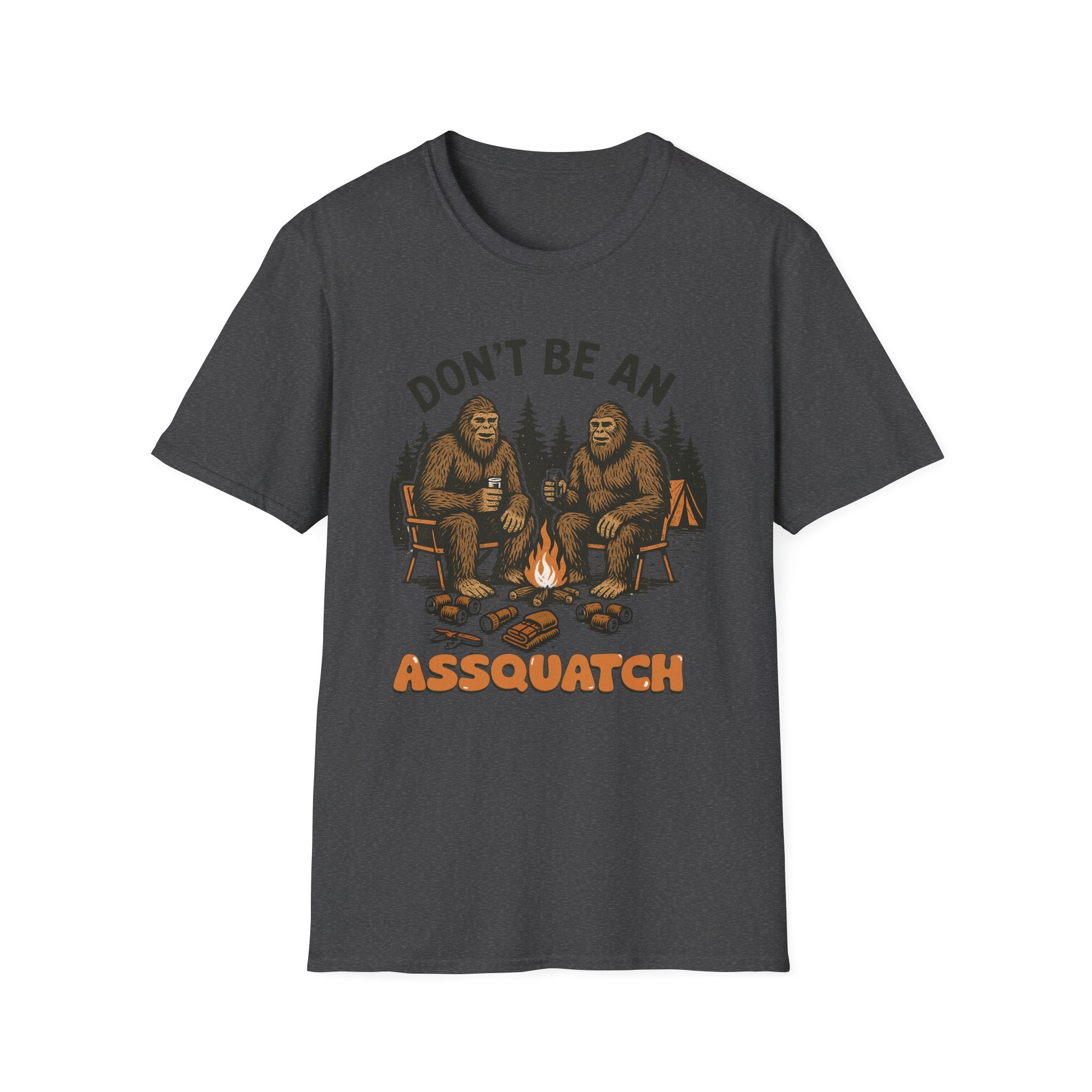 Funny Sasquatch Camping T-Shirt, Unisex Outdoors Tee for Nature Lovers, Wildlife Humor Shirt, Great Gift for Friends, Camping Essentials