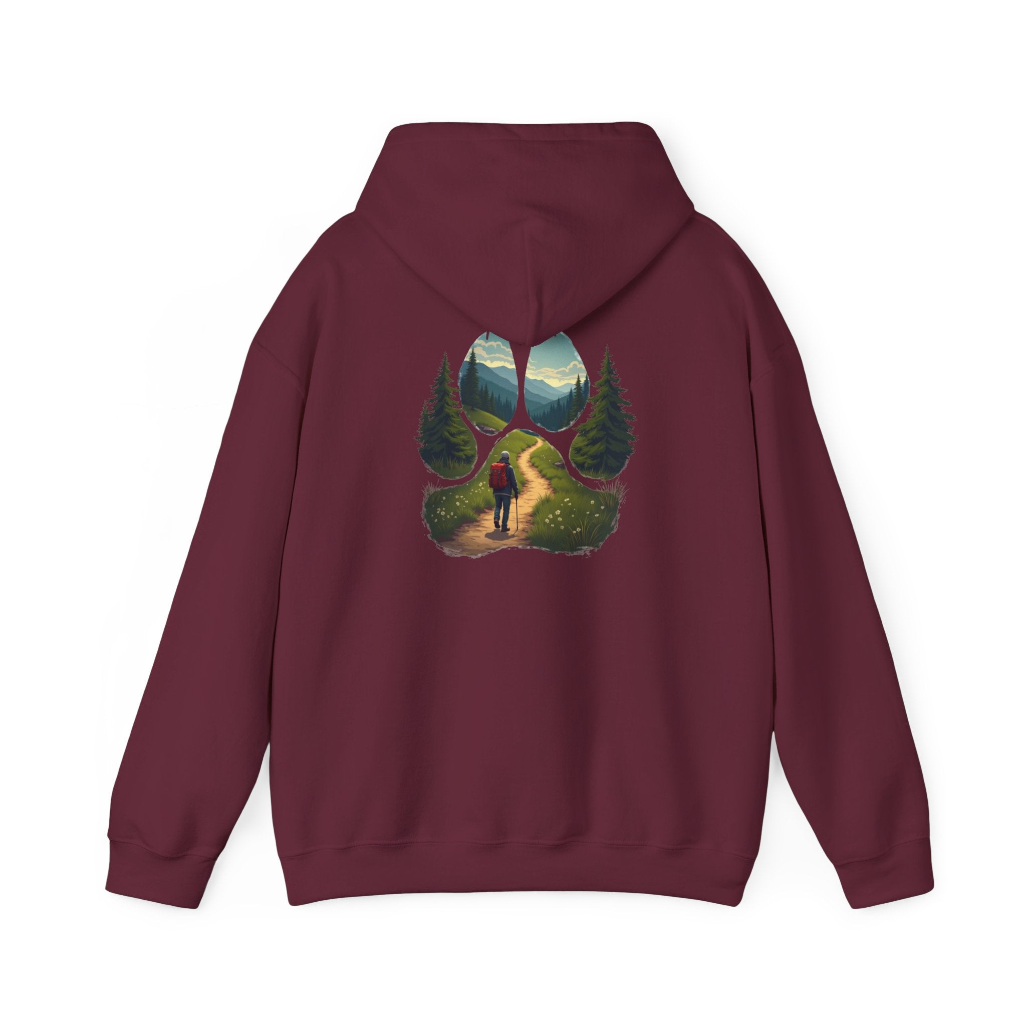 Nature-Inspired Animal Paw Print Hoodie - Cozy Sweatshirt for Outdoor Lovers, Gifts for Hikers, Camping, Animal Lovers, Unisex Apparel