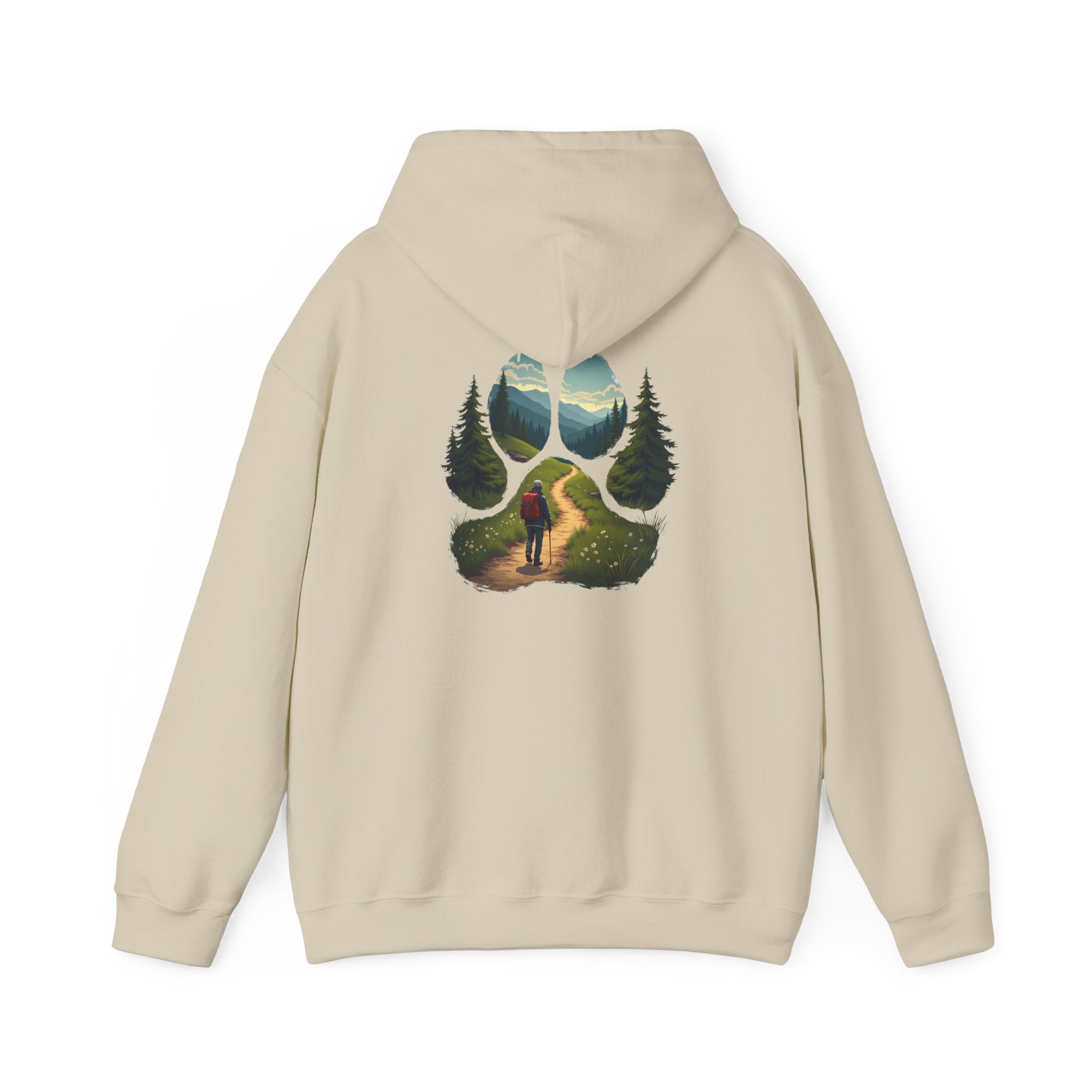 Nature-Inspired Animal Paw Print Hoodie - Cozy Sweatshirt for Outdoor Lovers, Gifts for Hikers, Camping, Animal Lovers, Unisex Apparel