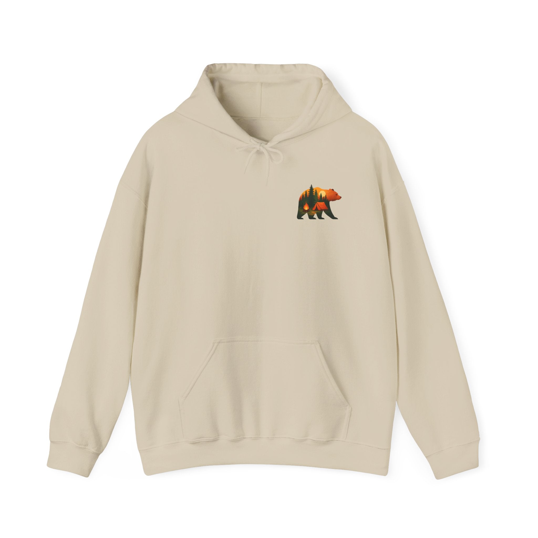 Nature-Inspired Bear Hoodie, Camping Gift, Cozy Sweatshirt for Outdoors Lovers, Adventure Apparel, Unisex Hooded Top