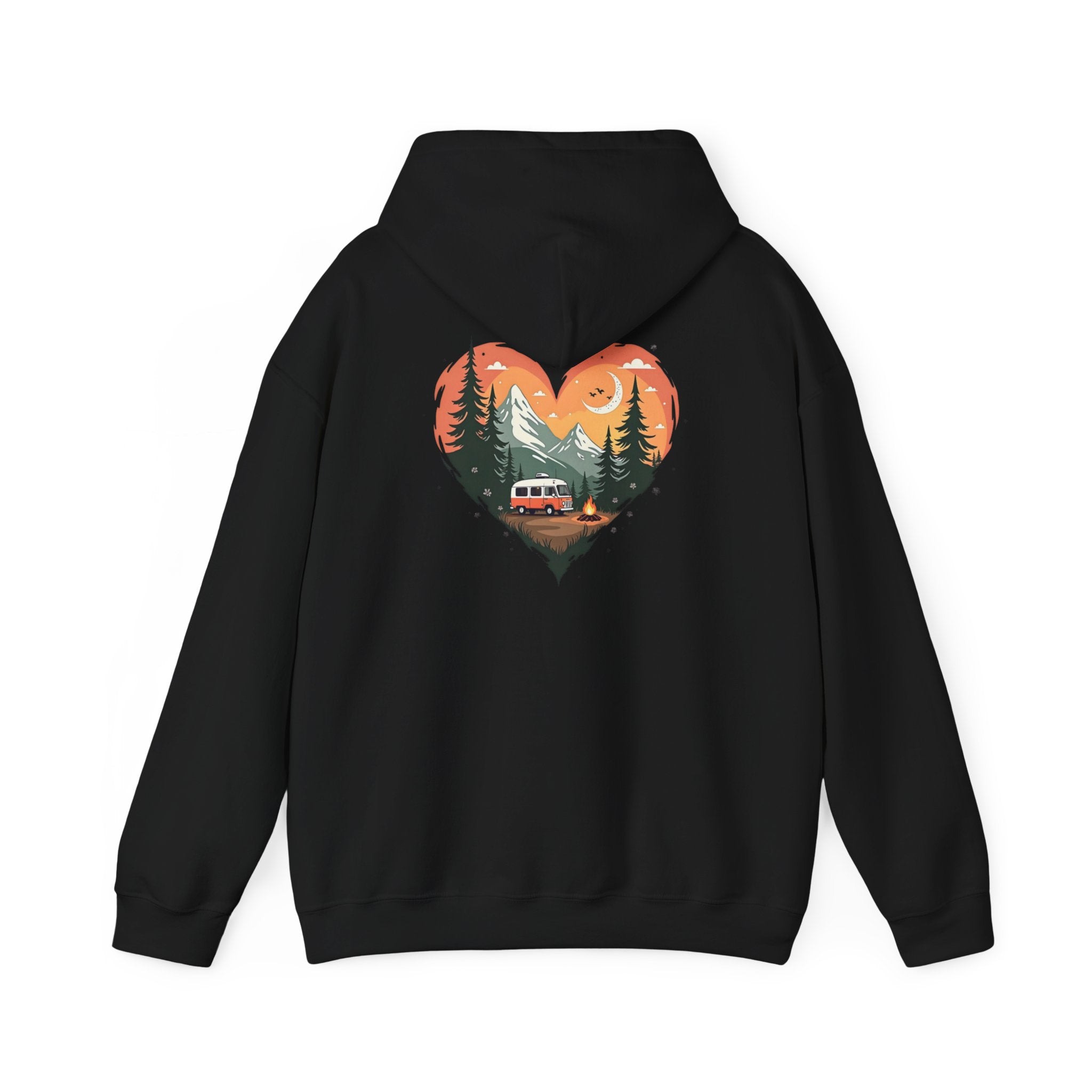 Nature Lover's Heart Hoodie, Cozy Outdoor Sweatshirt, Gift for Adventurers, Camping Apparel, Fall Fashion, Unisex Hooded Sweatshirt