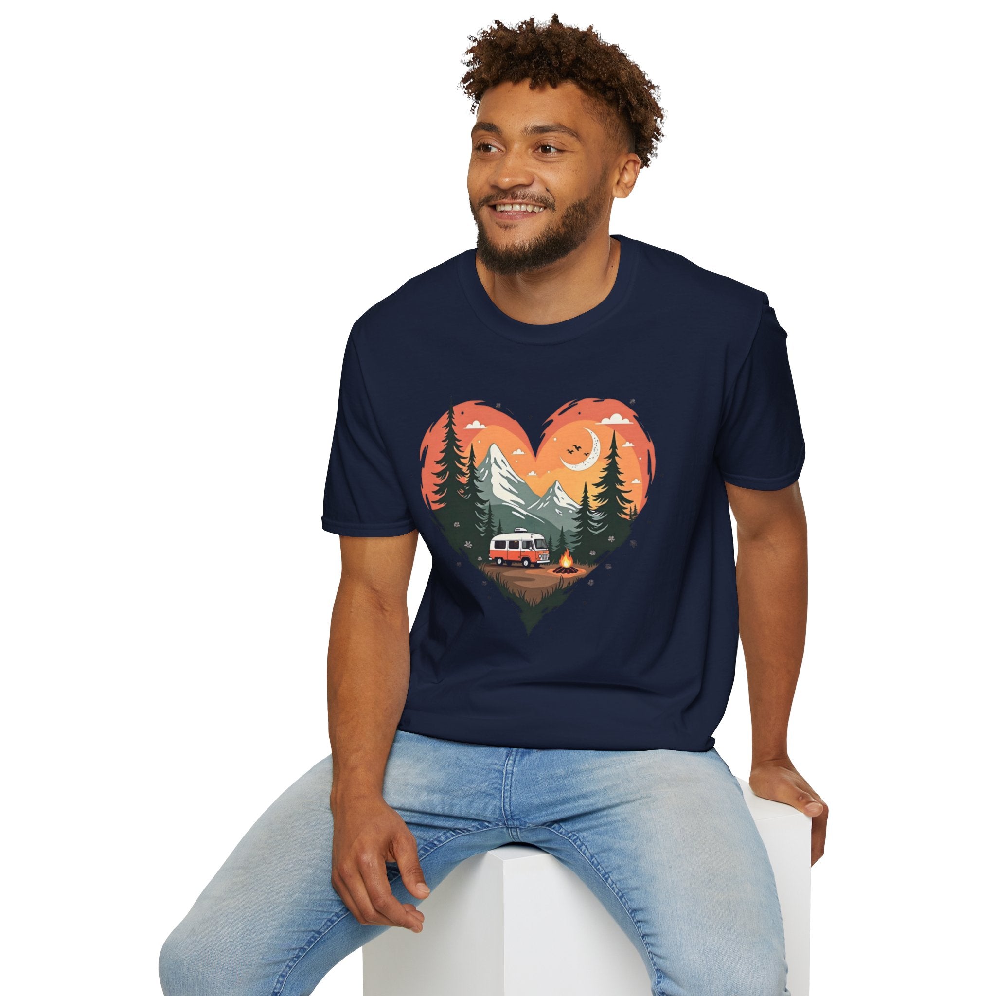 Heart Adventure Unisex T-Shirt - Nature Lovers Gift, Boho Style Tee, Camping Shirt, Travel Enthusiast Apparel, Summer Outdoor Wear