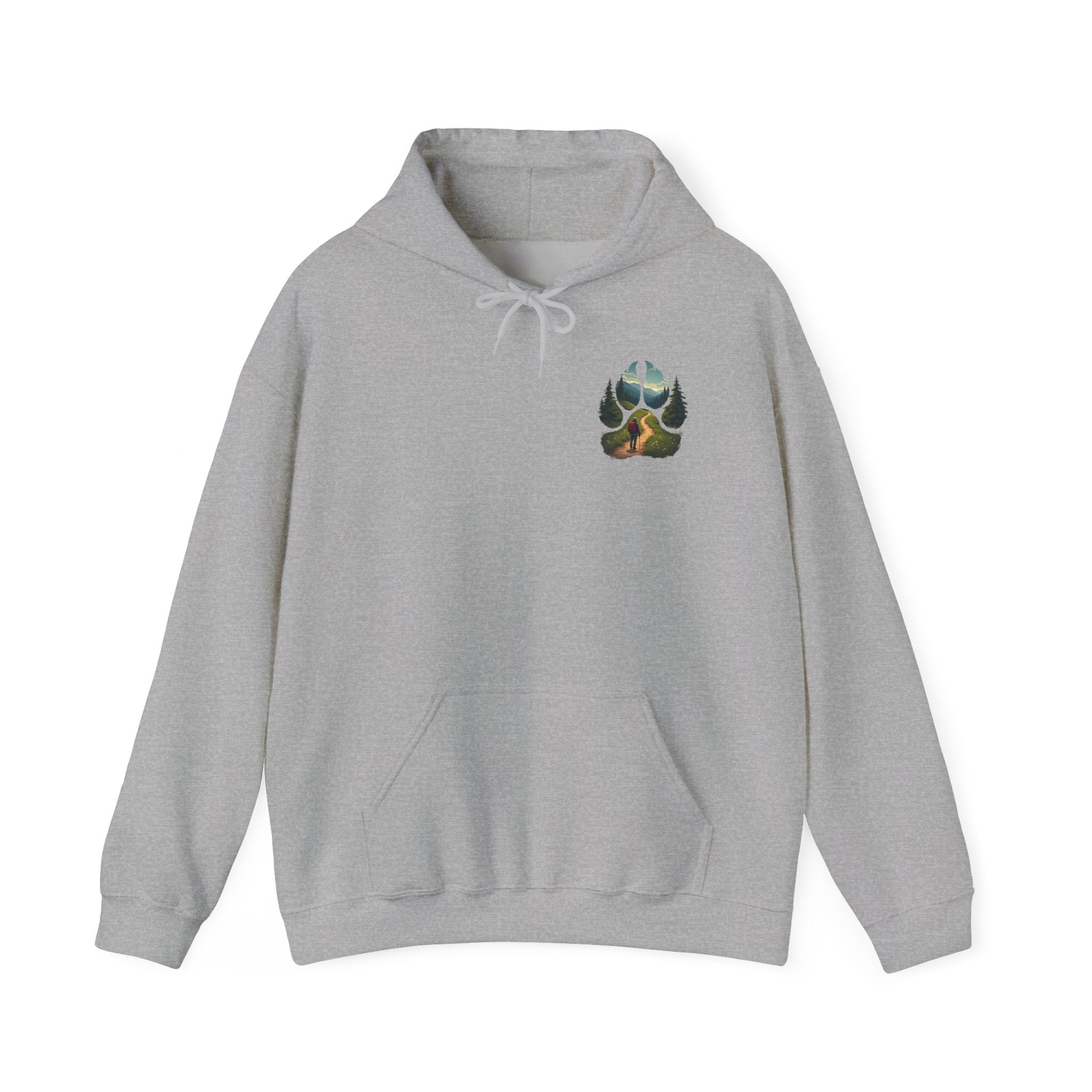 Nature-Inspired Animal Paw Print Hoodie - Cozy Sweatshirt for Outdoor Lovers, Gifts for Hikers, Camping, Animal Lovers, Unisex Apparel