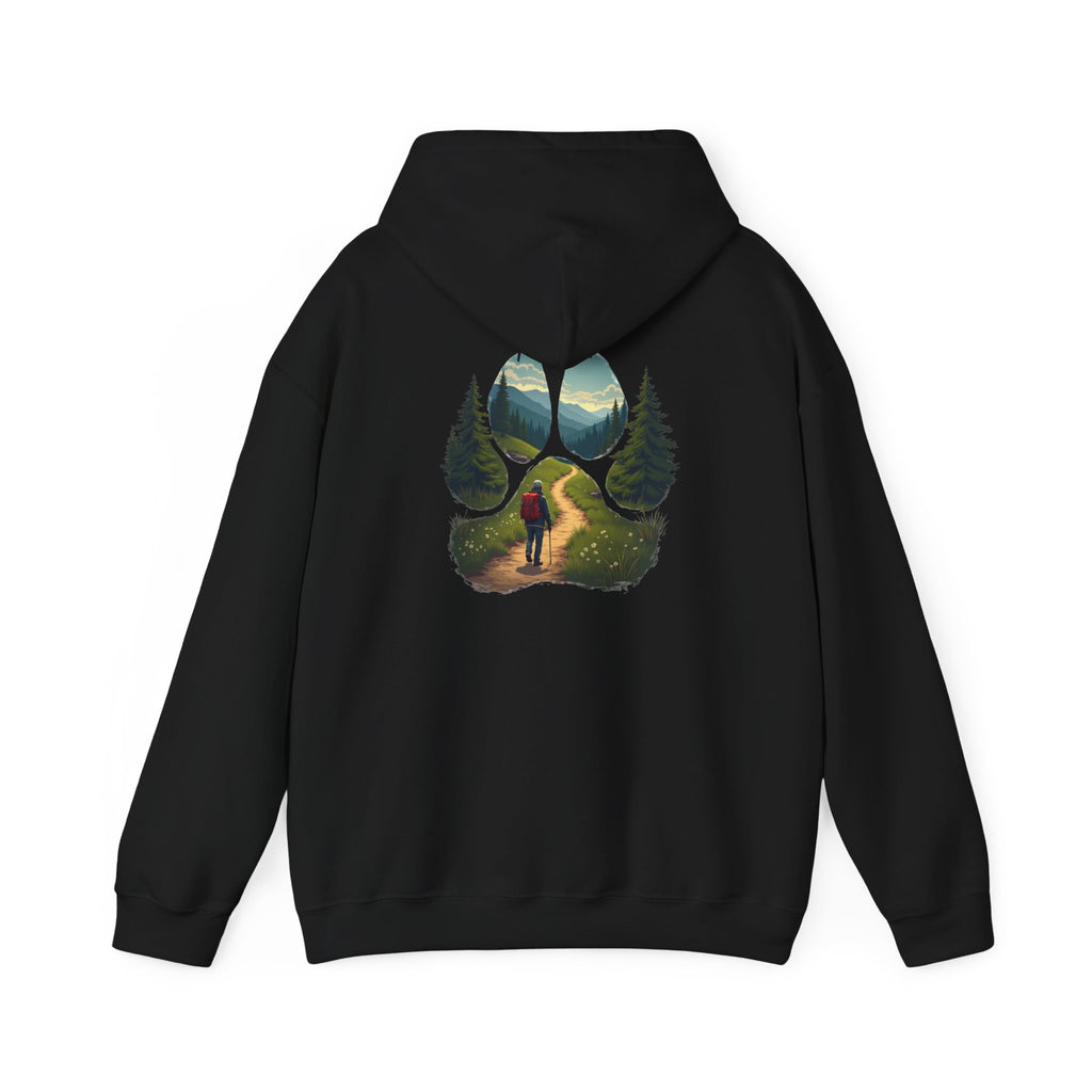 Nature-Inspired Animal Paw Print Hoodie - Cozy Sweatshirt for Outdoor Lovers, Gifts for Hikers, Camping, Animal Lovers, Unisex Apparel