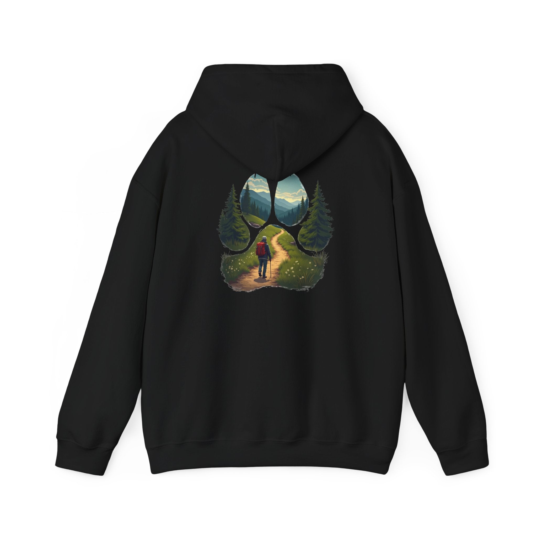 Nature-Inspired Animal Paw Print Hoodie - Cozy Sweatshirt for Outdoor Lovers, Gifts for Hikers, Camping, Animal Lovers, Unisex Apparel