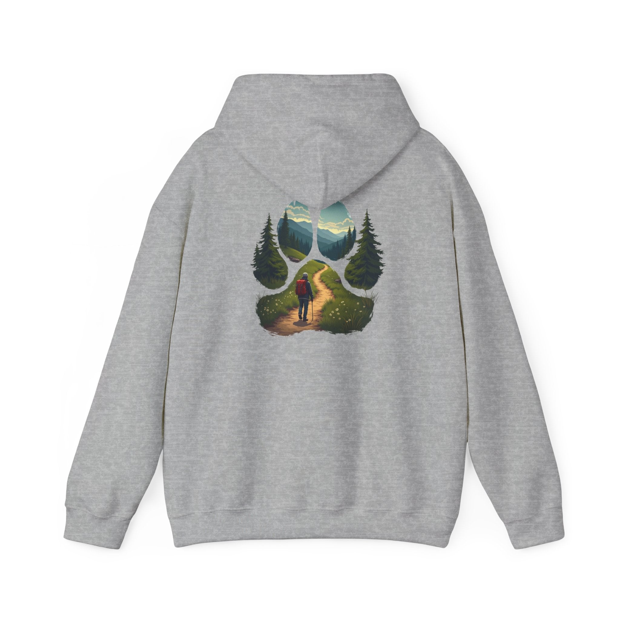 Nature-Inspired Animal Paw Print Hoodie - Cozy Sweatshirt for Outdoor Lovers, Gifts for Hikers, Camping, Animal Lovers, Unisex Apparel