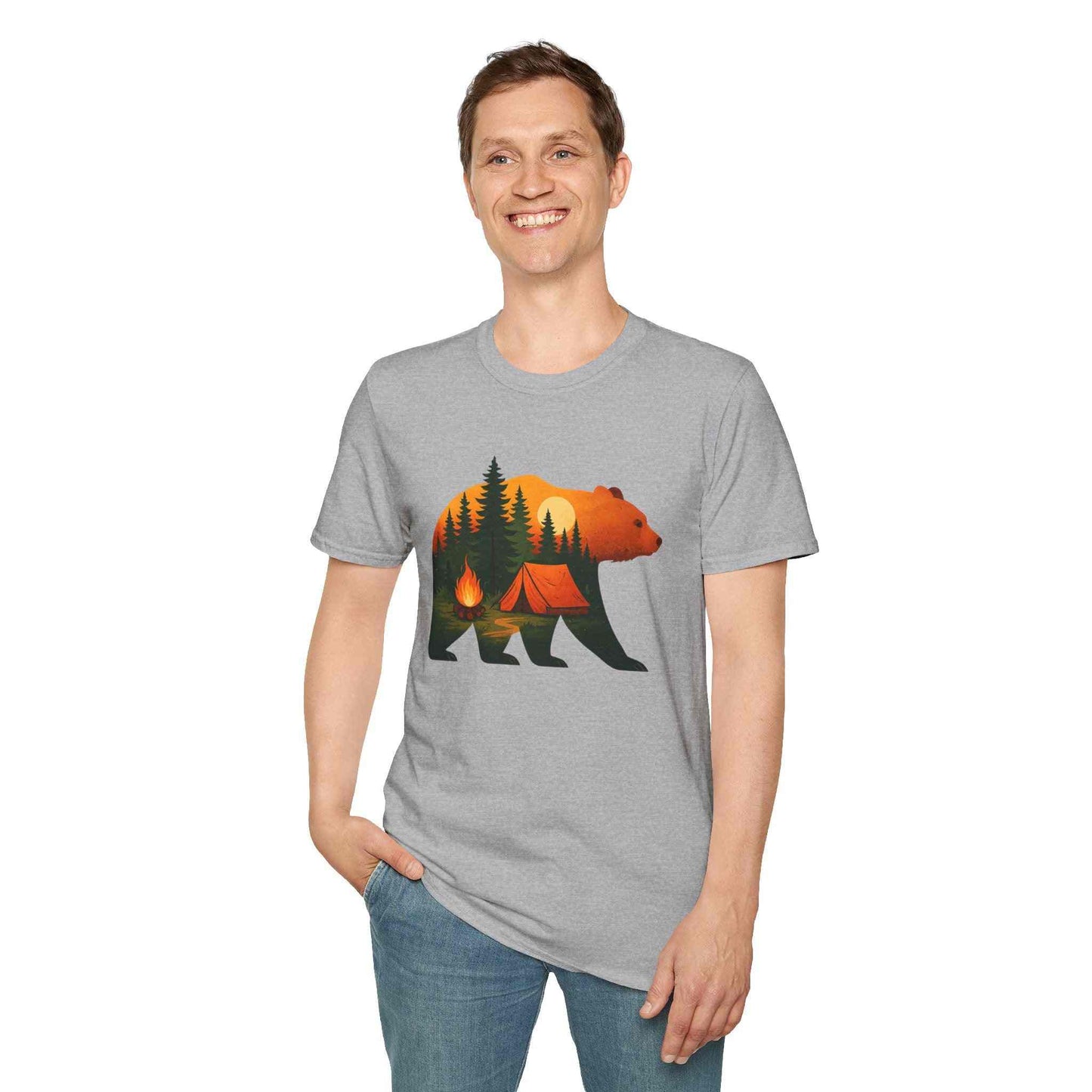 Nature-Inspired Bear Silhouette T-Shirt for Outdoor Lovers | Gift for Campers, Adventure Enthusiasts, Nature Walks, Hiking, [...]